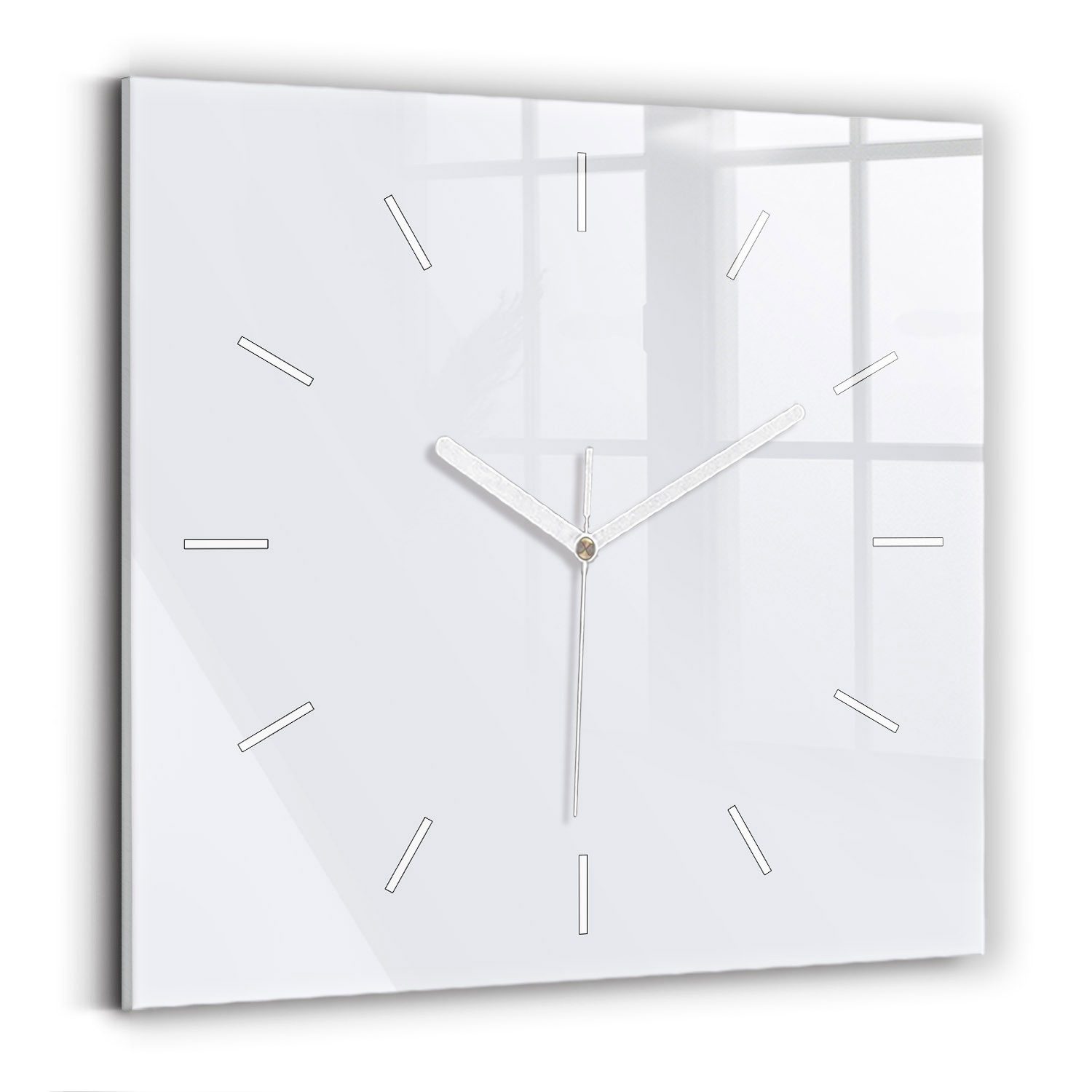 Tulup Wanduhr Glasuhr Modernistische Glaswanduhr 30x30cm Uhr aus gehärtetem Glas