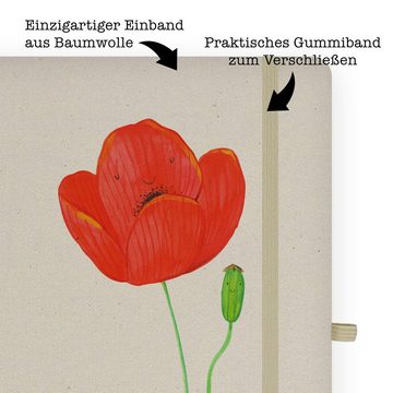 Mr. & Mrs. Panda Notizbuch Blume Mohnblume - Transparent - Geschenk, Blumen, Frühlings Deko, Not Mr. & Mrs. Panda, Personalisierbar