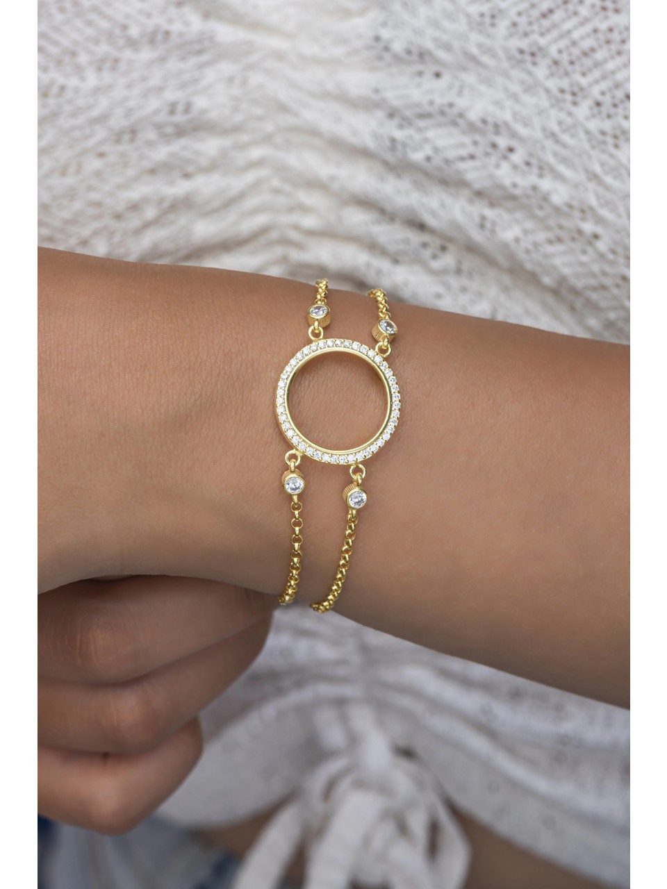 Nisan Ketten und Armband Set, Silber Armband – Vergoldet mit Doppelgliederk günstig online kaufen