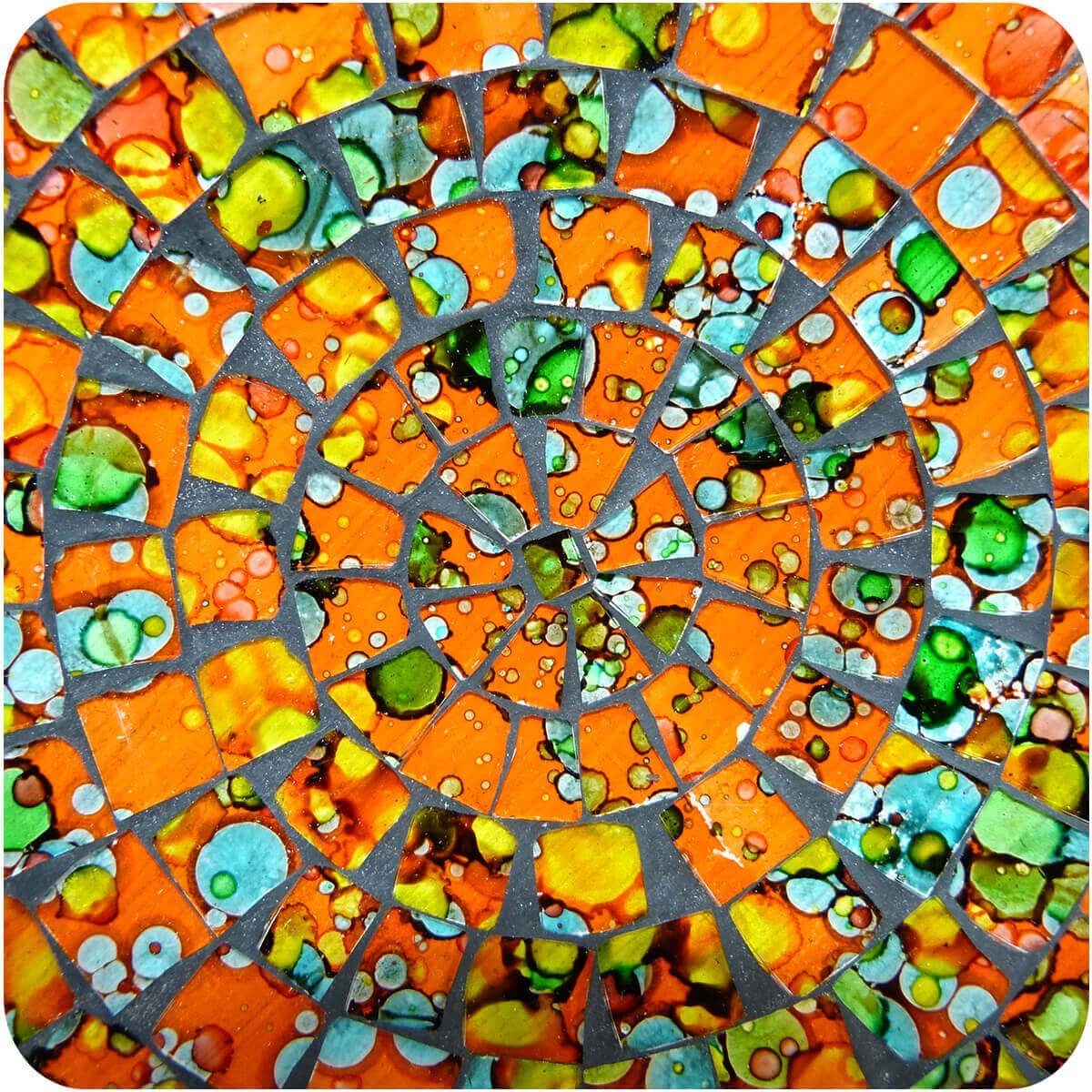 SIMANDRA Dekoschale Mosaik Schale rund (Set) klein Orange Set