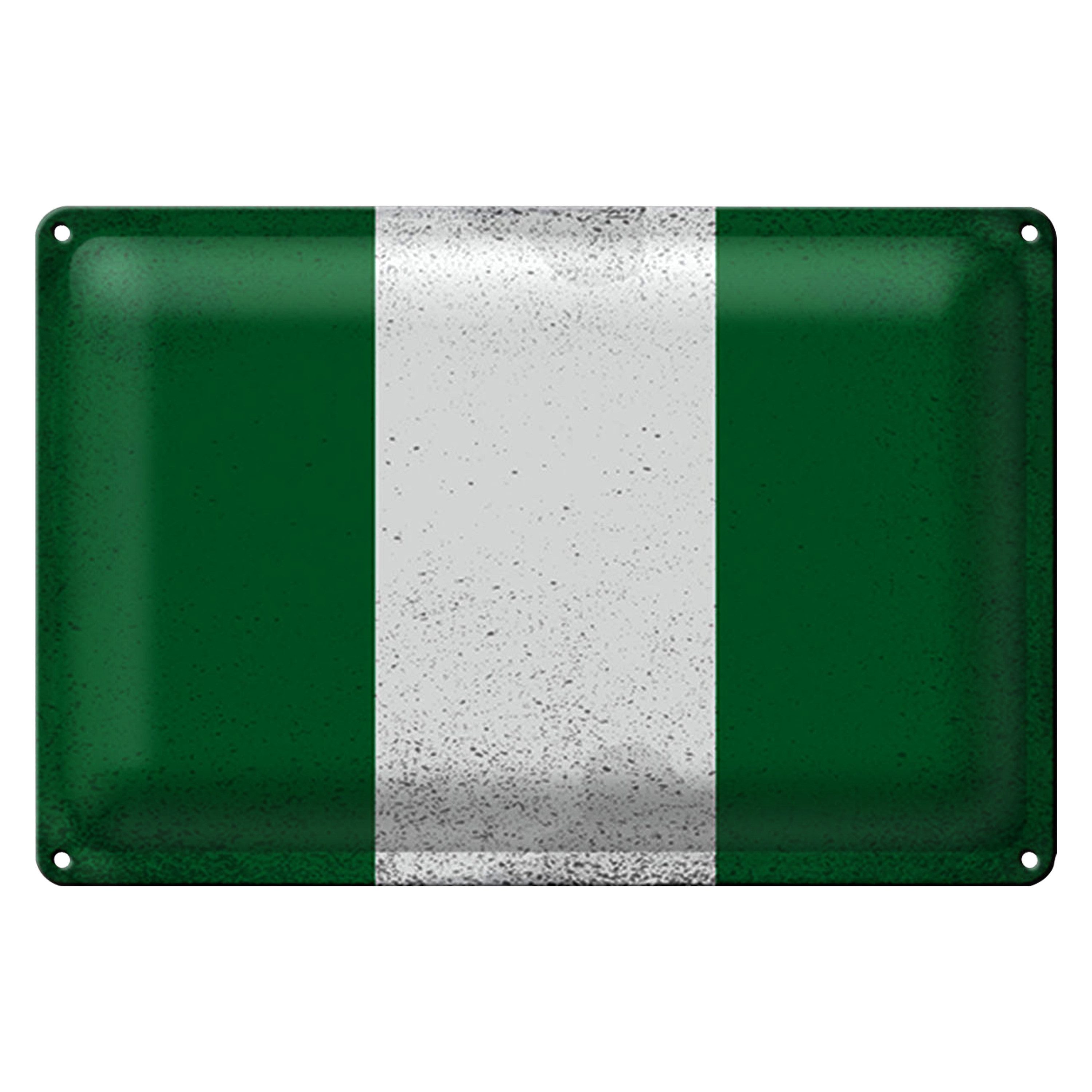 Roomando Metallschild Flagge Nigeria 18x12cm Flag of Nigeria Vintage