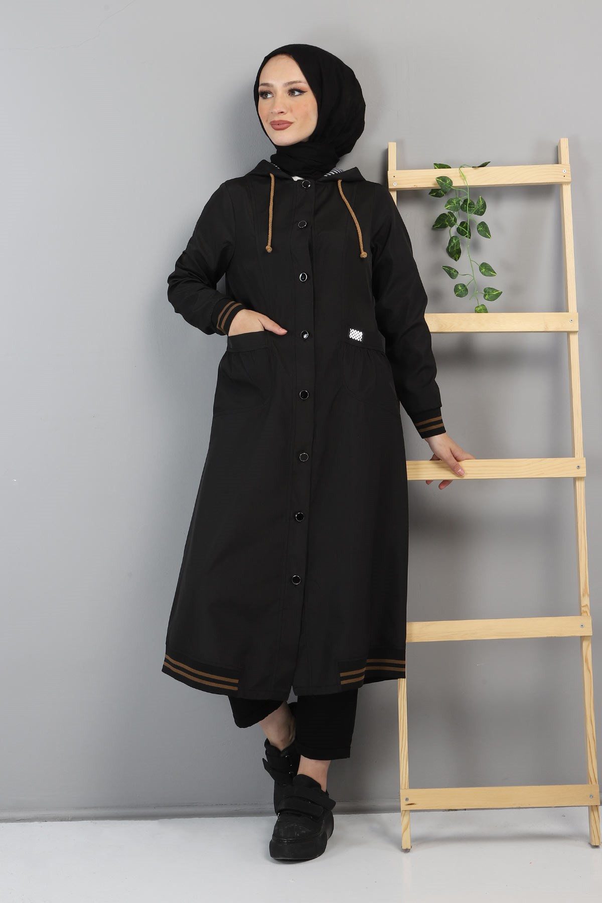 MODAMİHRAM Trenchcoat Kapuzen-Ripp-Trenchcoat