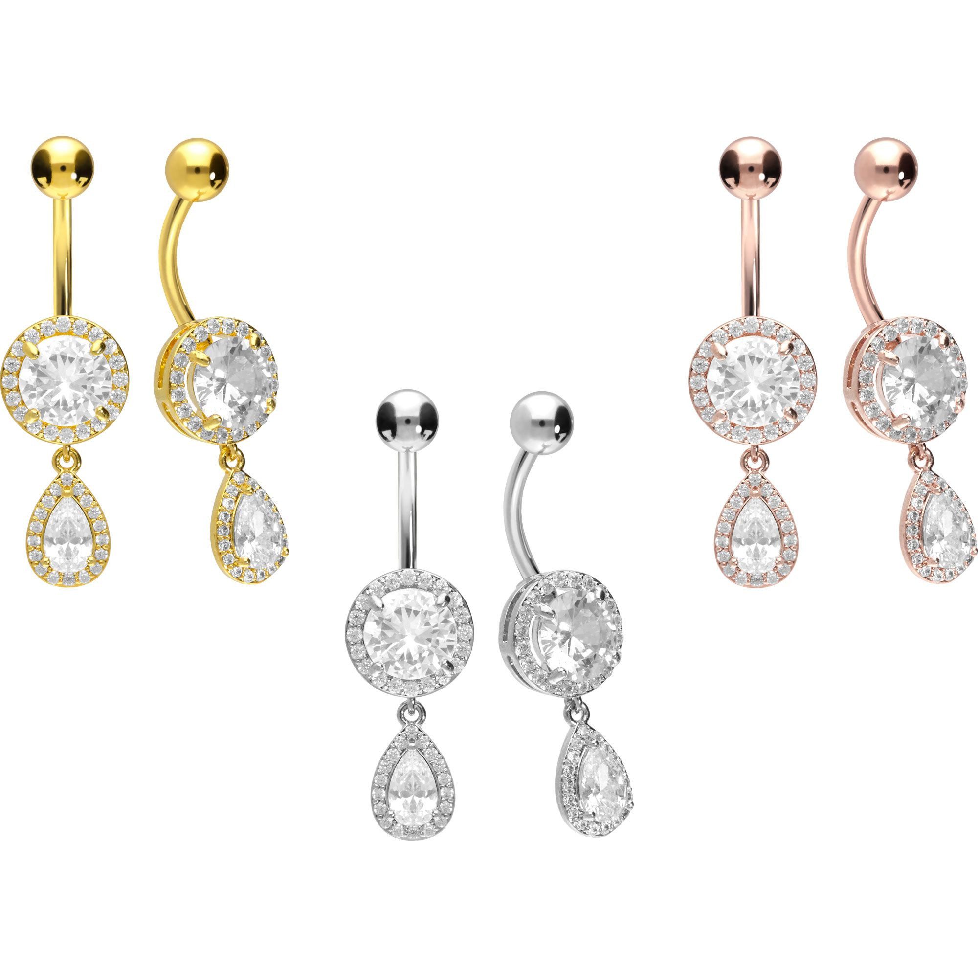 PIERCINGLINE Bauchnabelpiercing Chirurgenstahl Bananabell KRISTALLDISC + KR günstig online kaufen