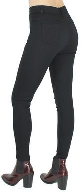 dy_mode Thermohose Damen Thermo Hose mit Innenfutter Jeggings Winter Jeans-Optik in Unifarbe, Middle Waist, Innenfutter