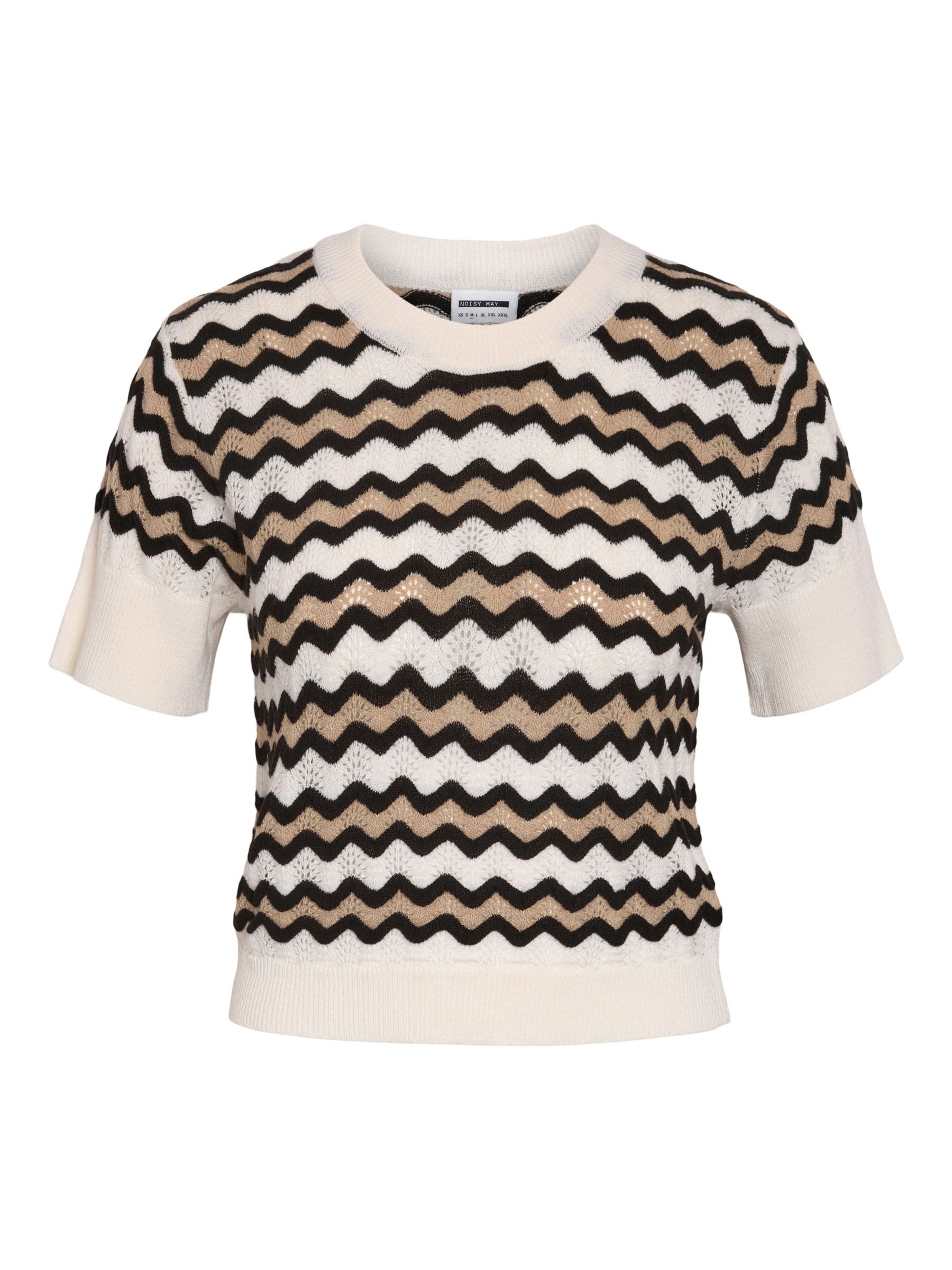 Noisy may T-Shirt Strick mit Zickzackmuster günstig online kaufen