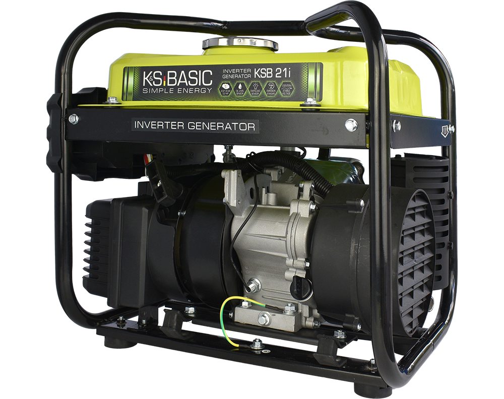 Könner & Söhnen KSB 21i generator, 2.00 kW, (2kW inverter generator with large 10L tank & 2 sockets, 1-piece, pure sine wave, 2x 230V, economy mode, lightweight (20kg), 10 liter tank, 2x sockets, pure sine wave, compact