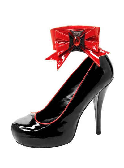 Leg Avenue Kostüm High Heels Vampiress, Vampir Pumps mit roter Schleife