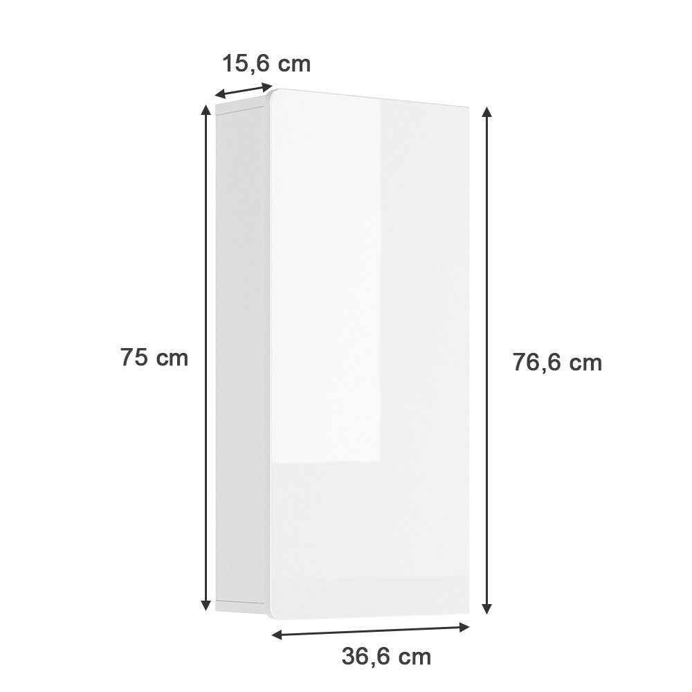 Vicco Hängeschrank Izan, Weiß Hochglanz, 36.6 x 76.6 cm (1-St)