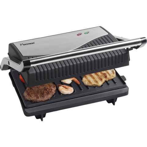 bestron Kontaktgrill APG150, 750 W, ausklappbarer Sandwich-/Panini-Kontaktgrill, antihaftbeschichtet