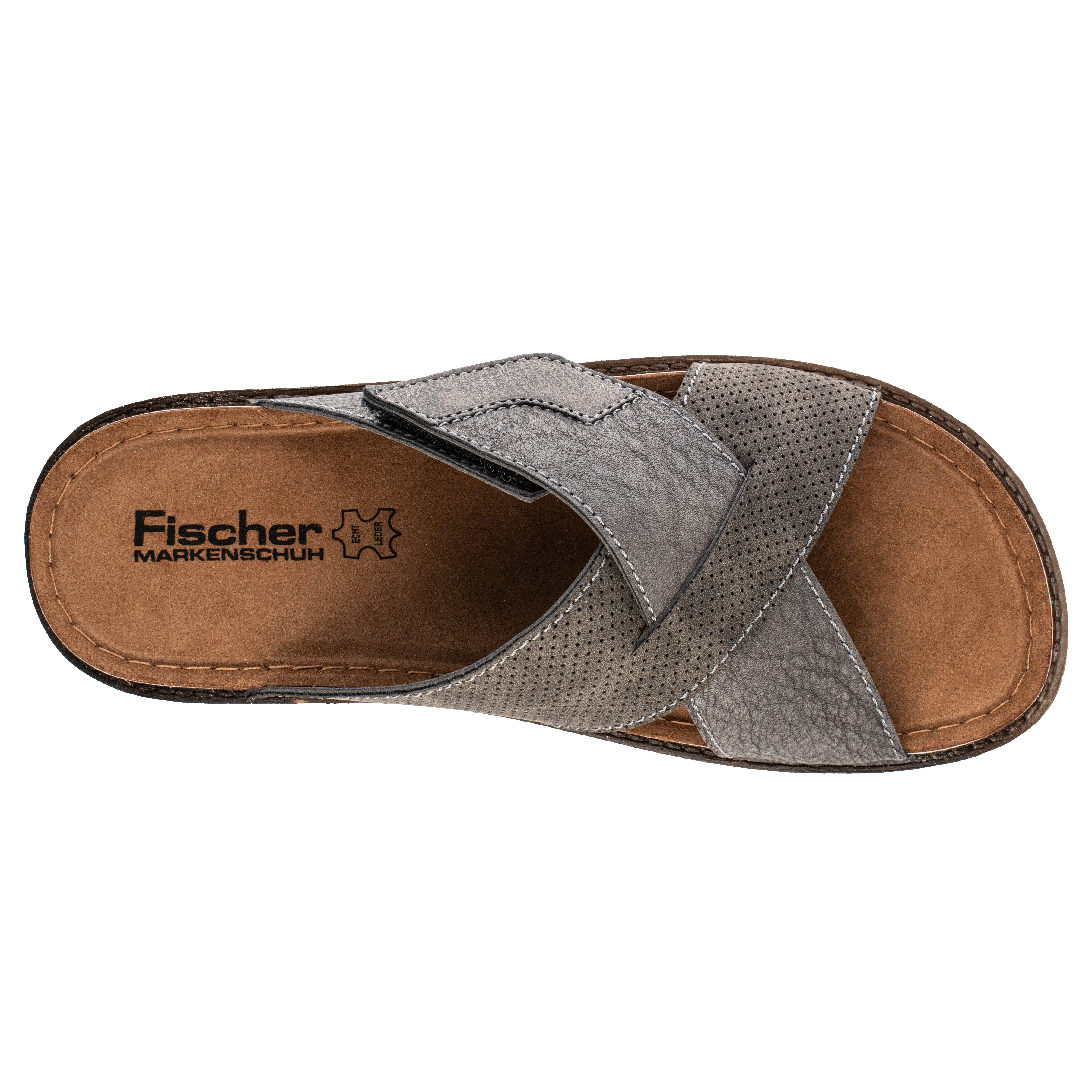 Fischer-Markenschuh Lars Pantolette aus Nappalino, mit Synthetik-Futter, mit gepolstertem Lederfußbett