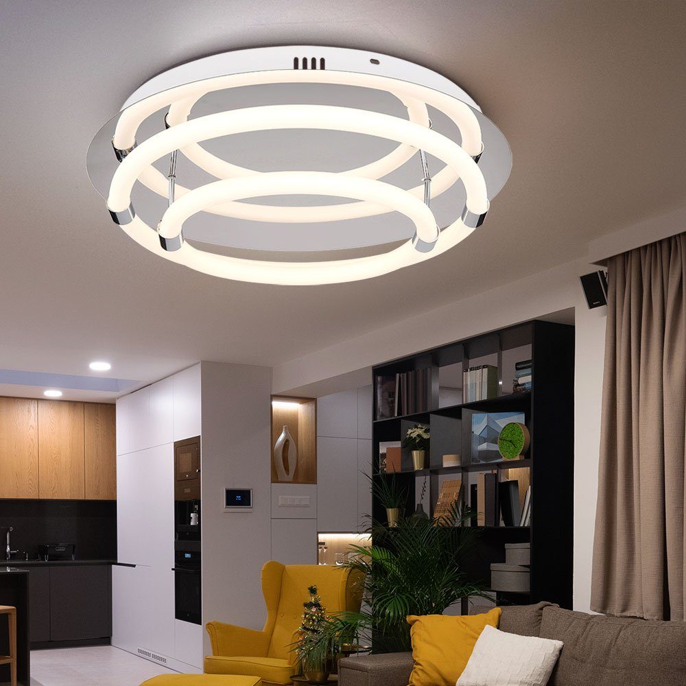 Globo LED Deckenleuchte, LED-Leuchtmittel fest verbaut, Warmweiß, LED Deckenlampe Deckenstrahler Weiß Ring-Design Wohnzimmer