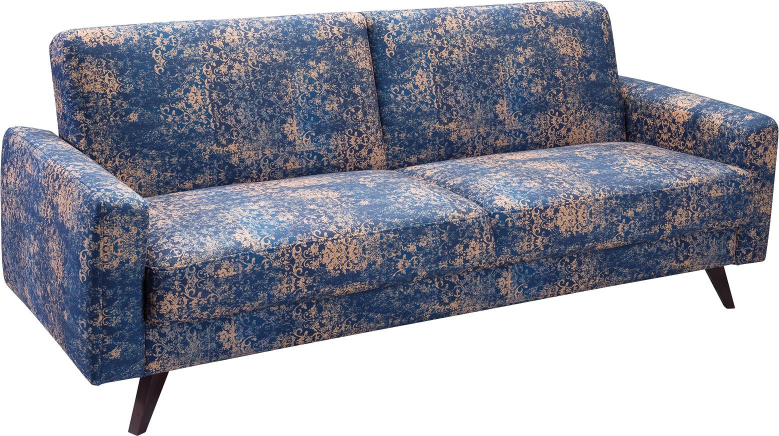 exxpo - sofa fashion 3-Sitzer Side, toller Sitz- & Liegekomfort, Schlafsofa. Breite 222cm. hoher Fuß, mit Schlaffunktion, Bettkasten und hohe Holzfüße, Solitärmöbel