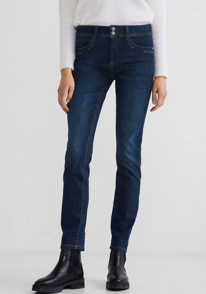 STREET ONE Slim-fit-Jeans Style Jane mit hohem Bund und schmalen Beinen