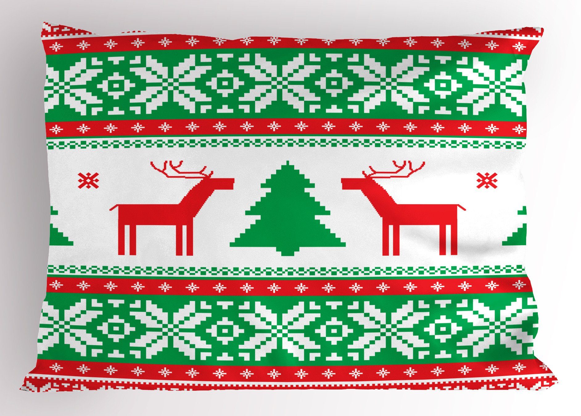 Standard Kissenbezüge Abakuhaus Deer Dekorativer Weihnachten Stück), Size (1 Gedruckter King Ferienzeit Kissenbezug,