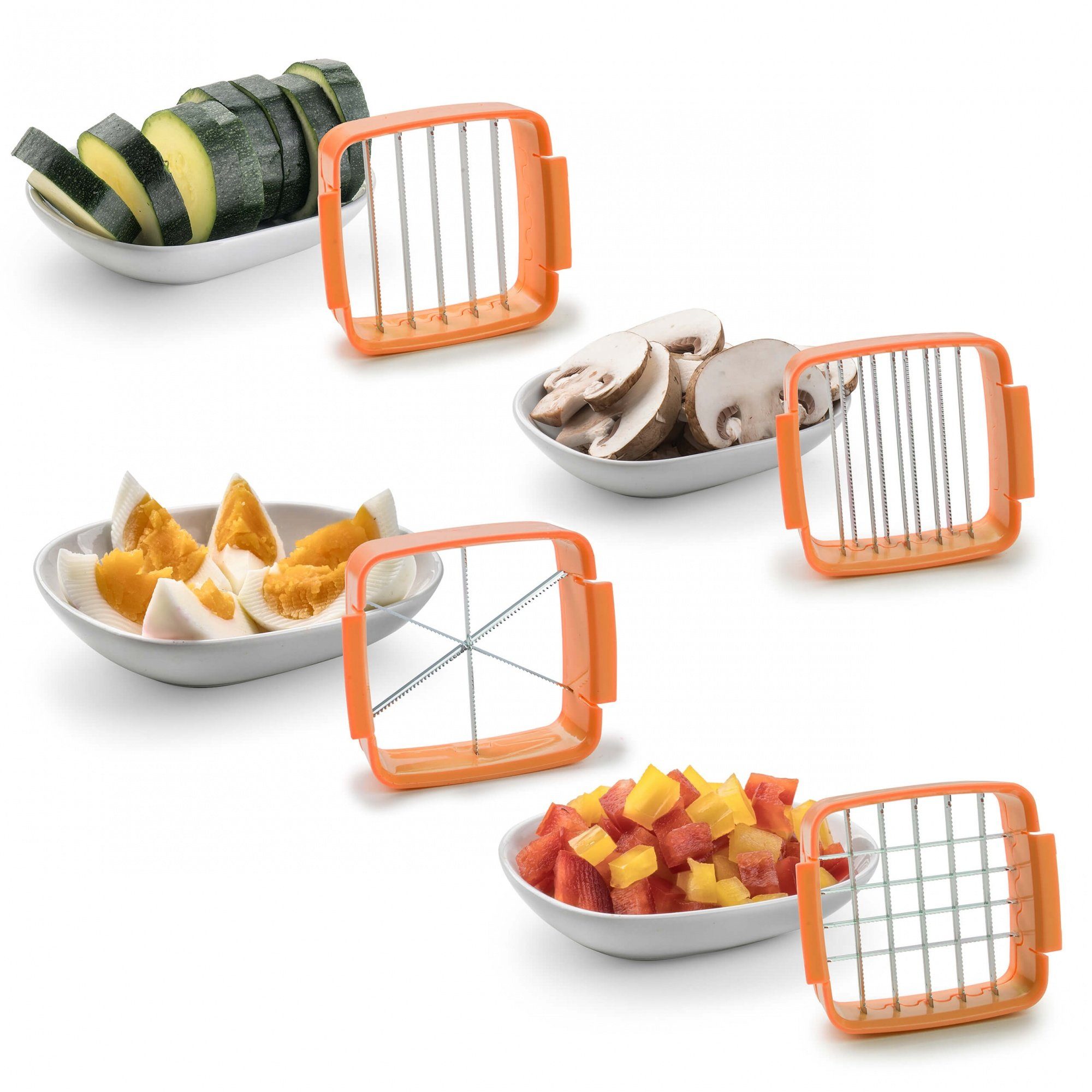 Genius Gemüseschneider Nicer Dicer Quick Zerkleiner Manuell Gemüseschneider in Würfel, Multischneider mit austauschbaren Messereinsätzen