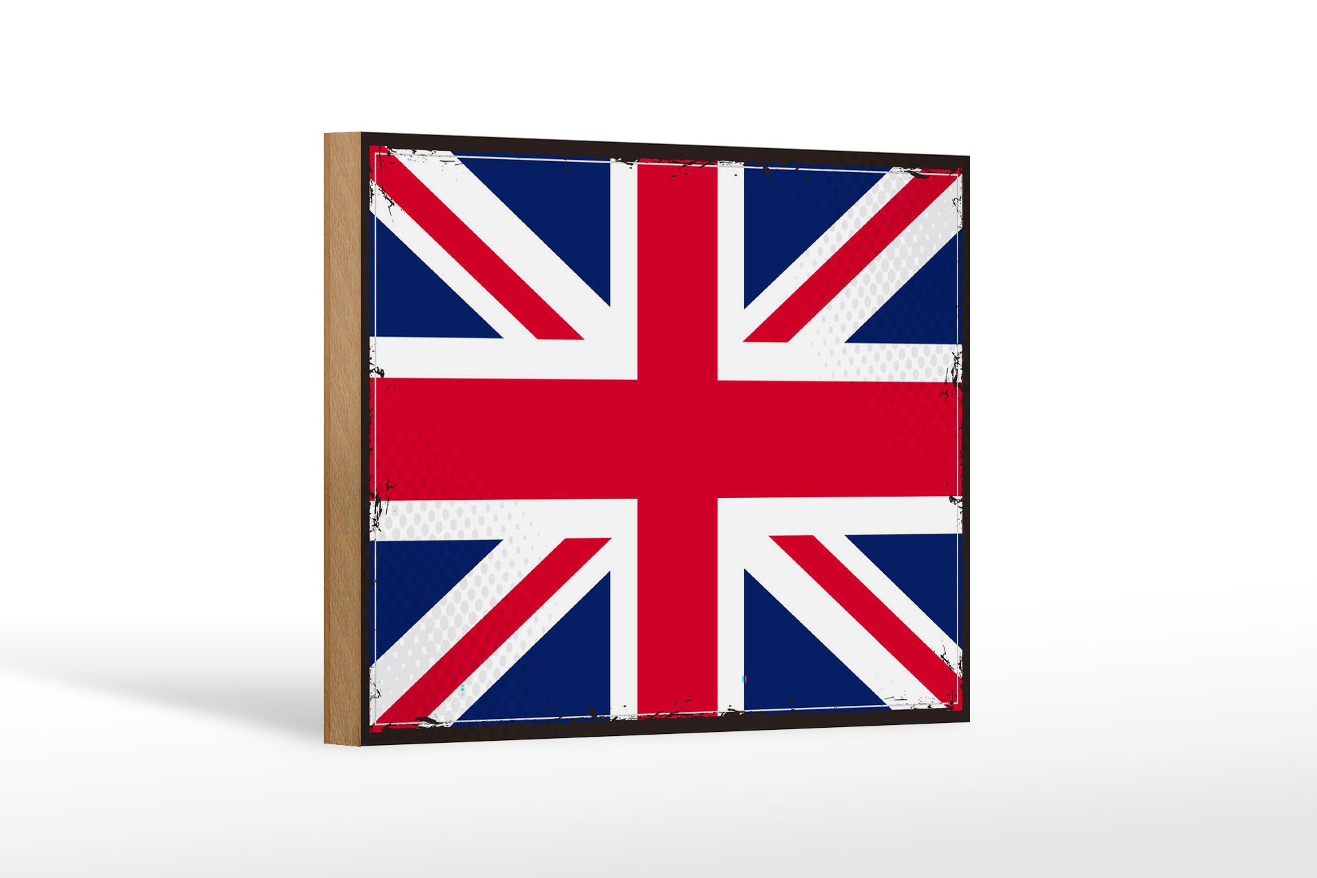 Femer GmbH Holzbild Flagge Union Jack 18x12 cm Retro United Kingdom, Flaggen (1 St), Glatte Holzfaserplatte (MDF), vorn beschichtet