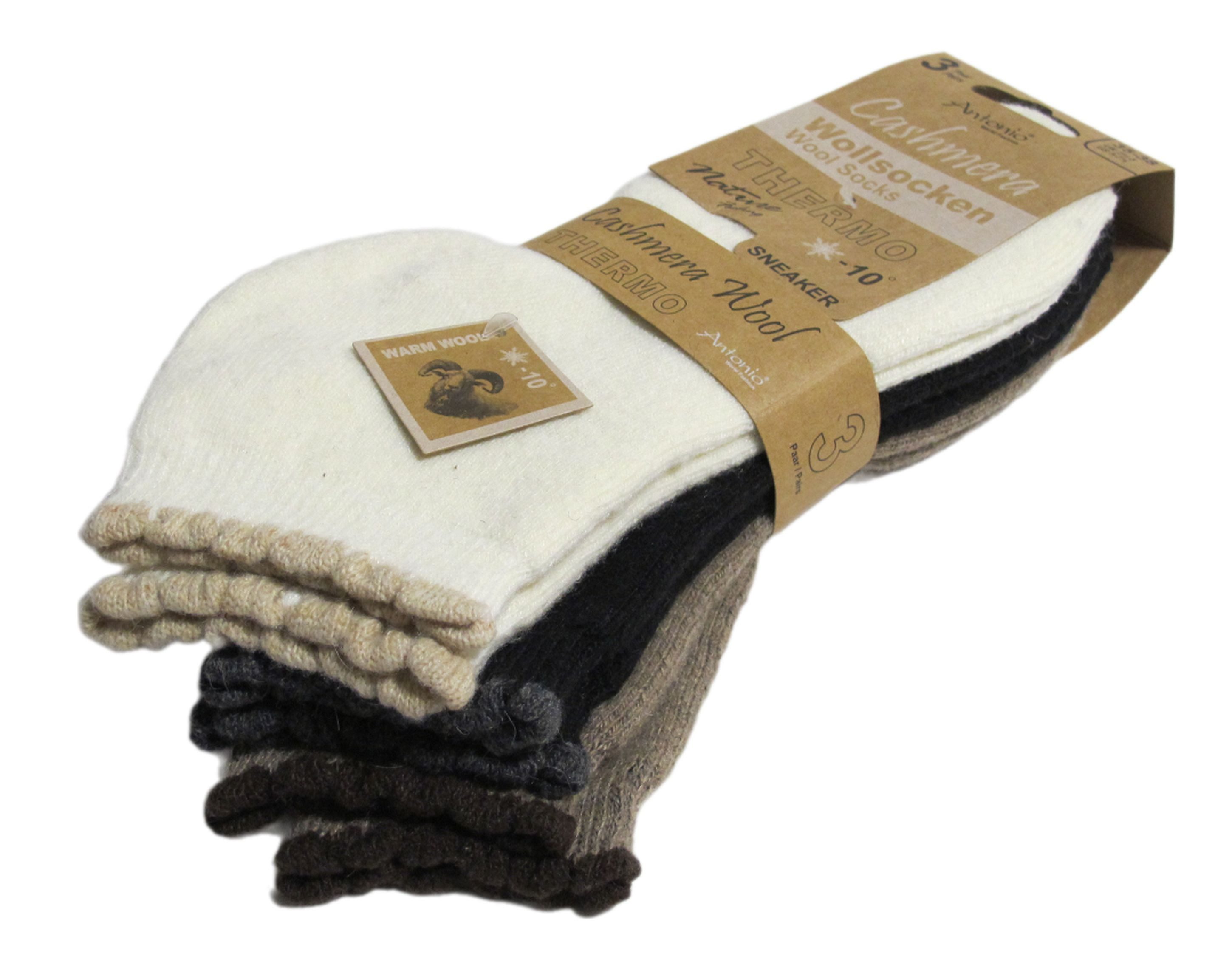 Antonio Thermosocken 3 Paar Wollsocken Socken Damen kurz Thermo Strümpfe Rü günstig online kaufen