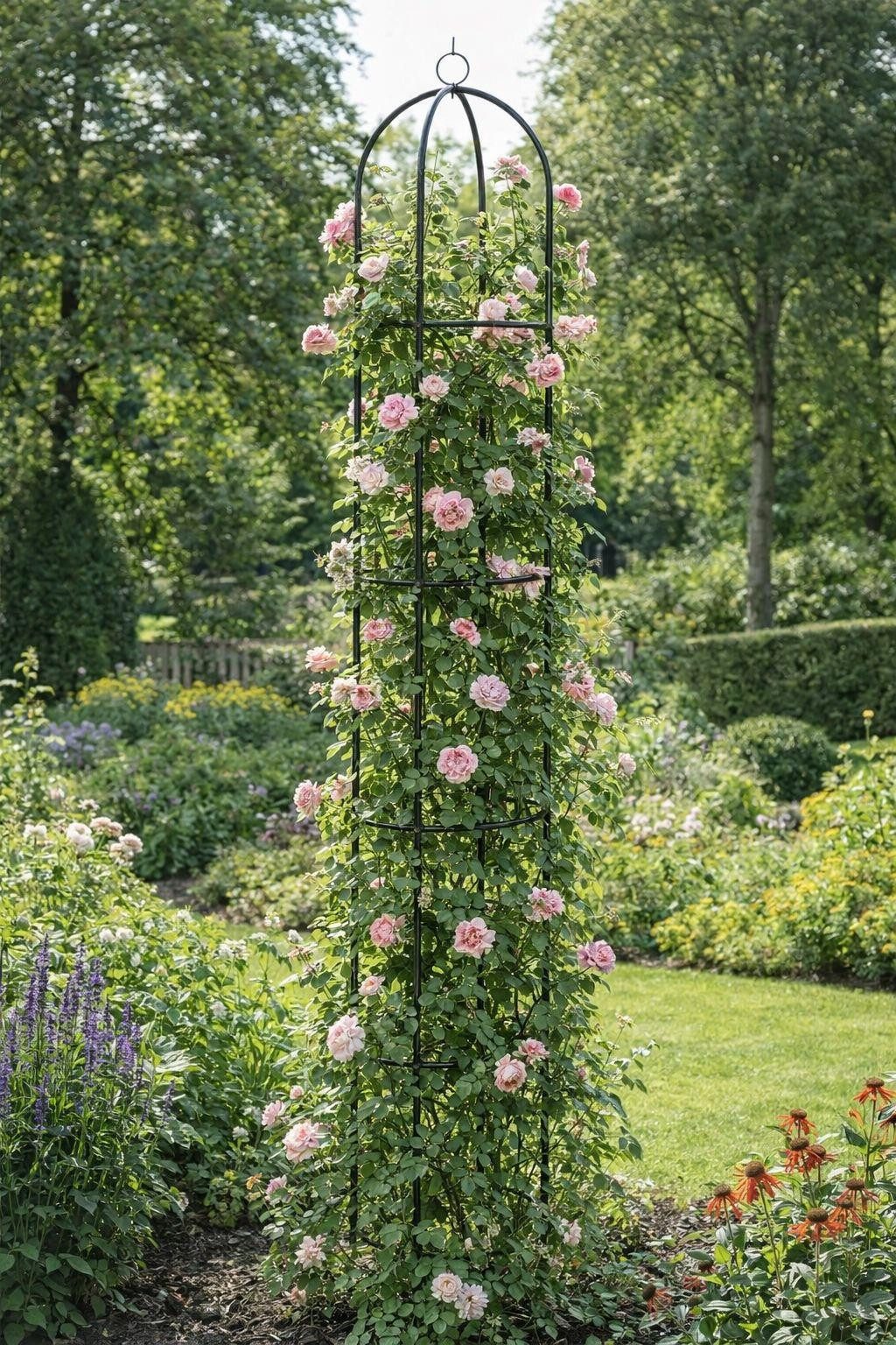ESTEXO Rankgitter Rankhilfe Ranksäule 190 cm Rankturm Rankobelisk Rosenturm Rankgestel