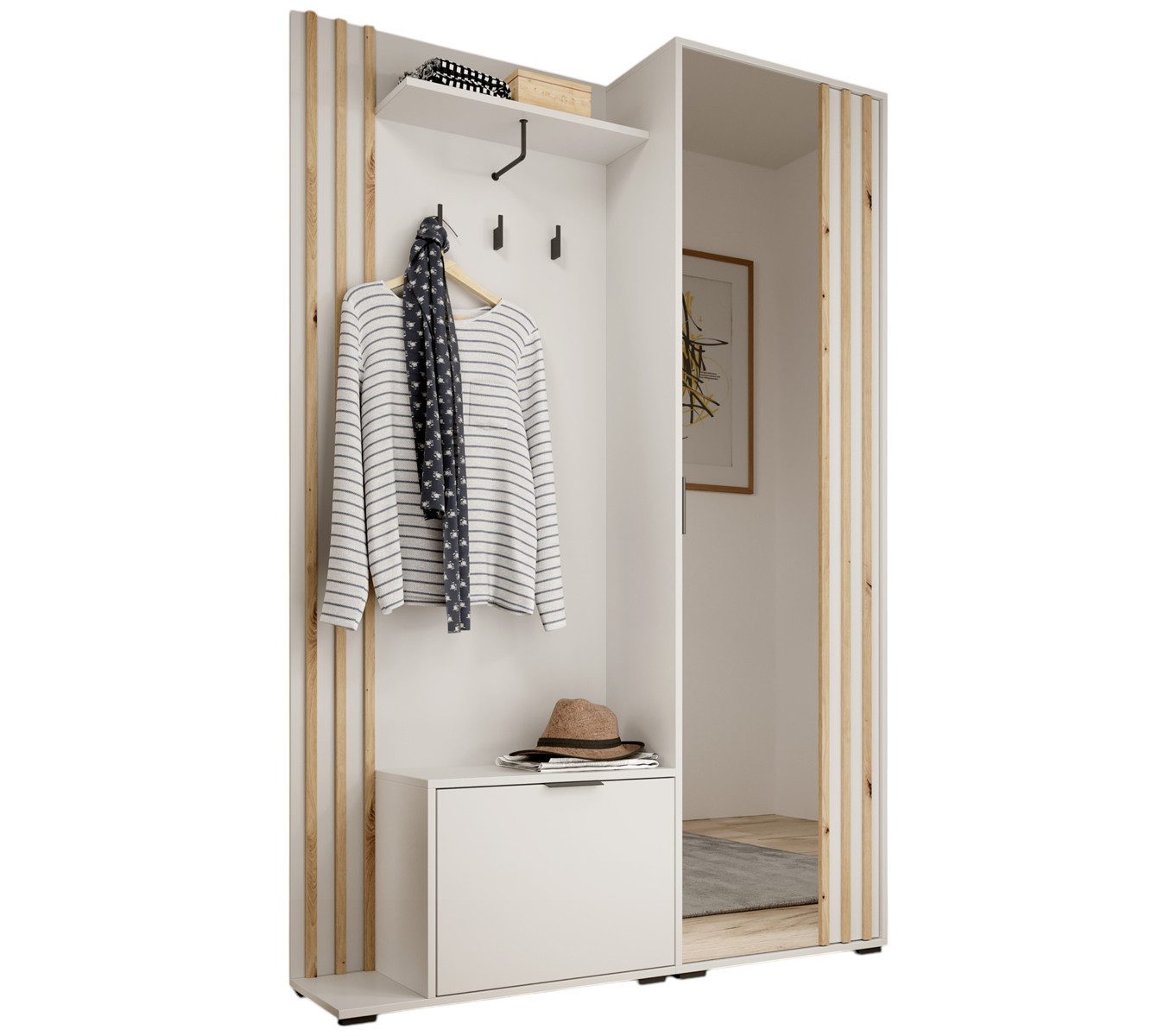 Compleo Garderoben-Set mit Spiegel, Flur Set, günstig online kaufen