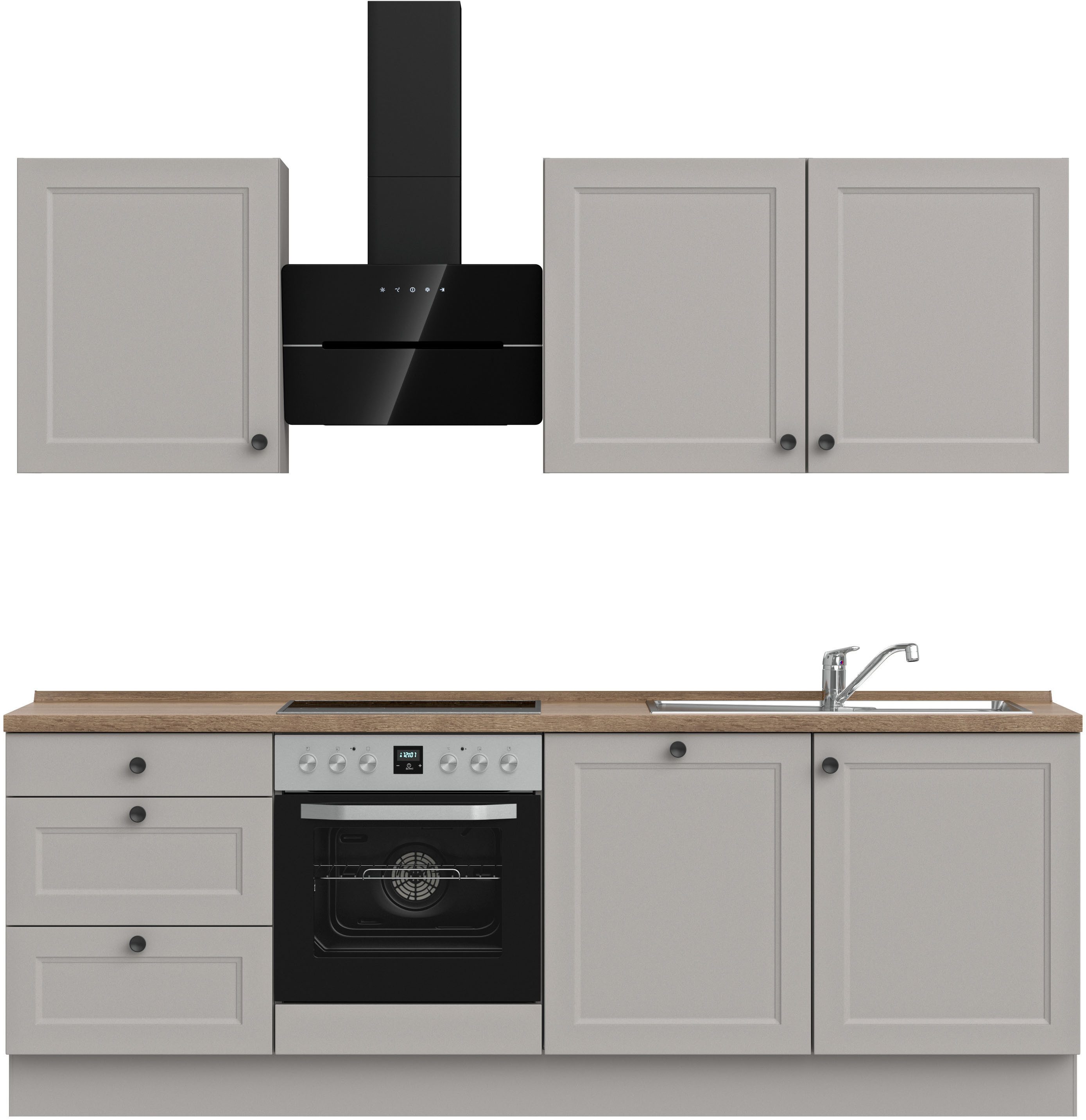 nobilia® Кухниzeile "Cascada II", vormontiert, Breite 240 cm, Ausrichtung wählbar, wahlw. mit E-Geräten