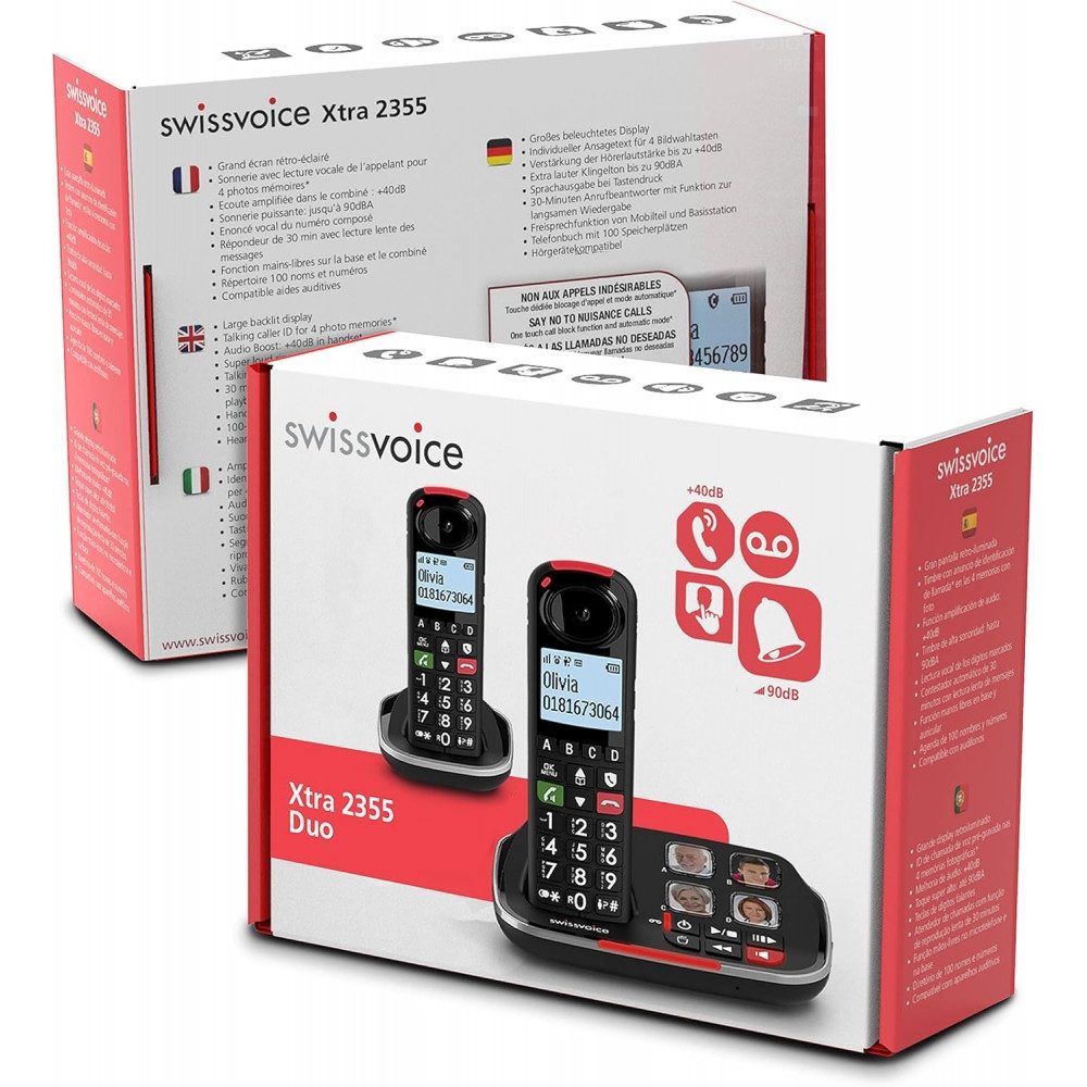 Swissvoice Xtra 2355 duo - Telefon - schwarz DECT-Telefon