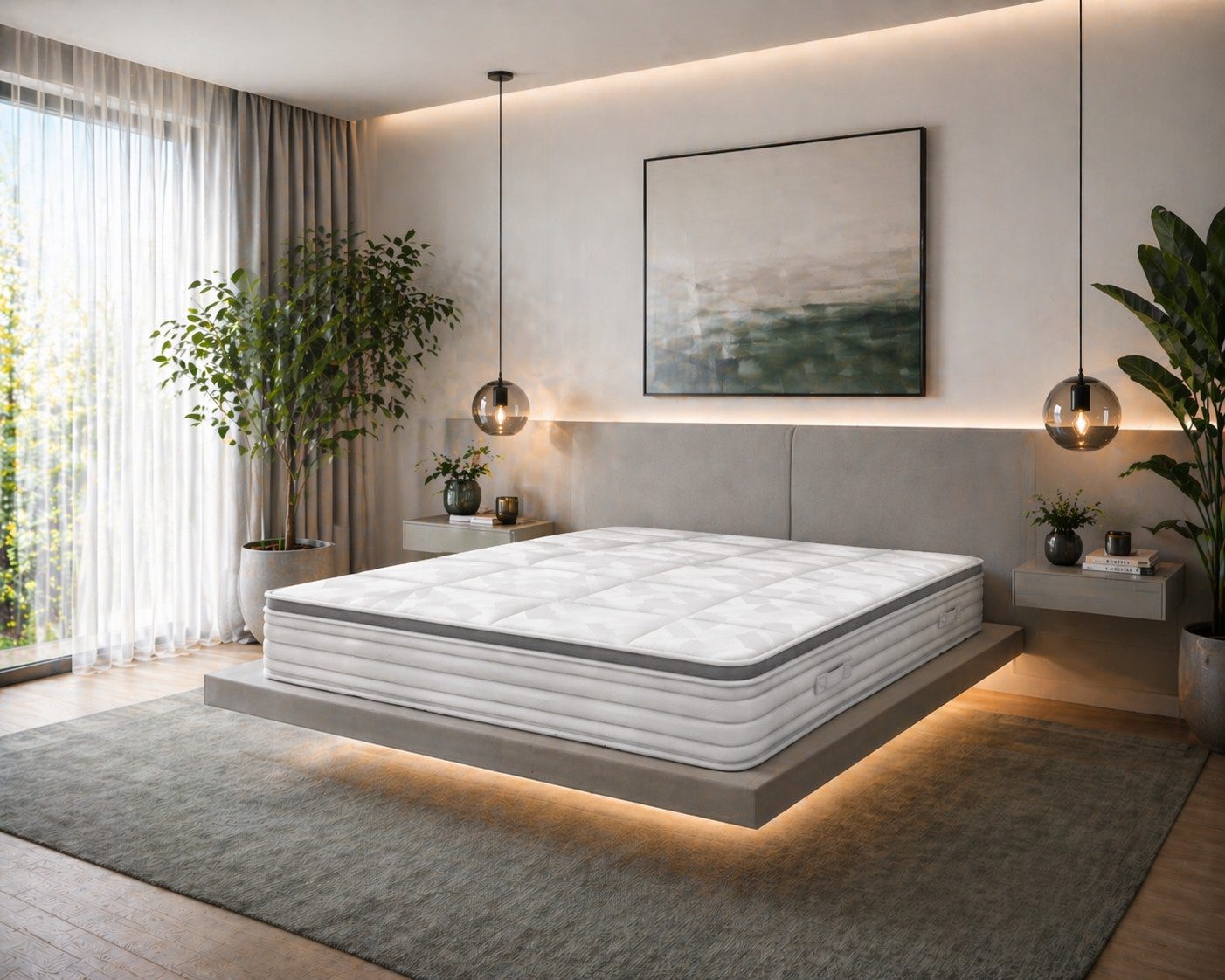 Taschenfederkernmatratze 24cm, 7 Zonen Matratze 140 x 200 cm sale, Härtegrad 4 90x200cm, Matratzen Perfekt, 24 cm hoch, (auch in 180x200cm Lieferbar, TFK De Luxe), FESTE Matratze mit hoher Stützkraft, abnehmbarer waschbarer Bezug