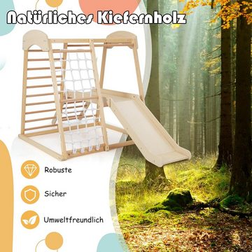 KOMFOTTEU Klettergerüst Kletterspielzeug, Indoor aus Holz für Kinder ab 1 Jahr