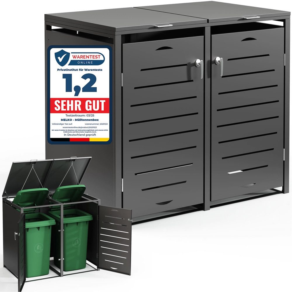 Melko Mülltonnenbox Mülltonnenverkleidung 240L Tonnenhaus Mülltonnenhaus Abfallbehälter (Set, Set), modular erweiterbar