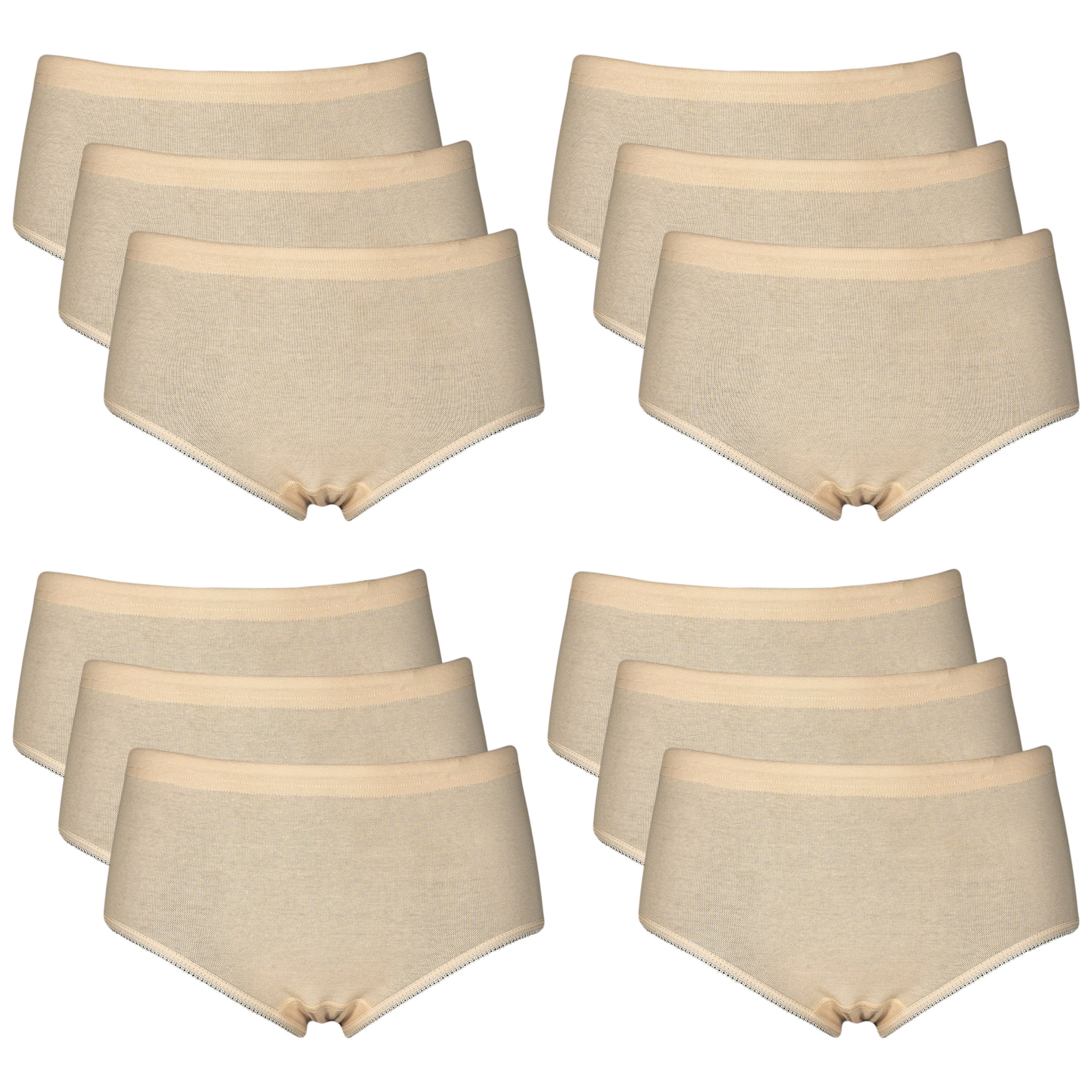 6er Pack Damen Slips - Baumwoll-Unterhosen Mit Spitze & Mittelbund