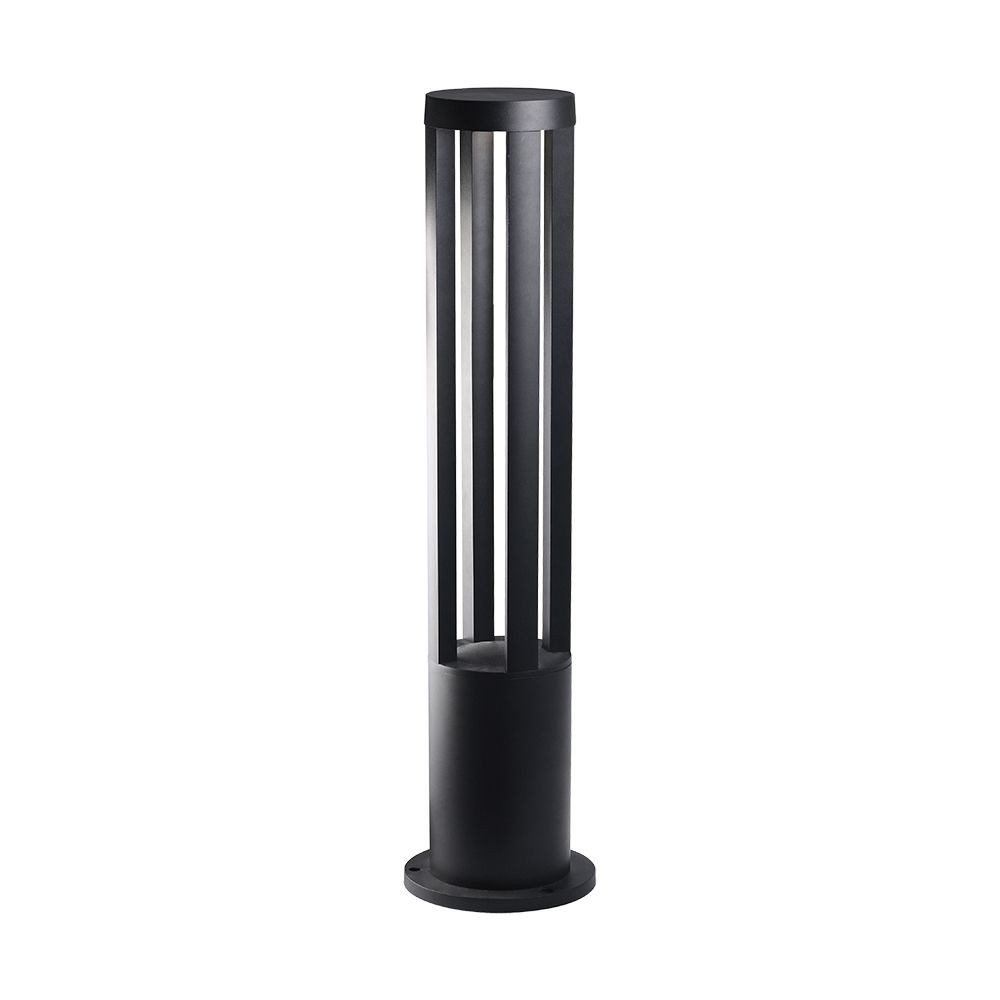 V-TAC LED Außen-Stehlampe, LED-Leuchtmittel fest verbaut, Warmweiß, Pollerleuchte Gartenleuchte Außenleuchte Aluminium grau LED H 80 cm