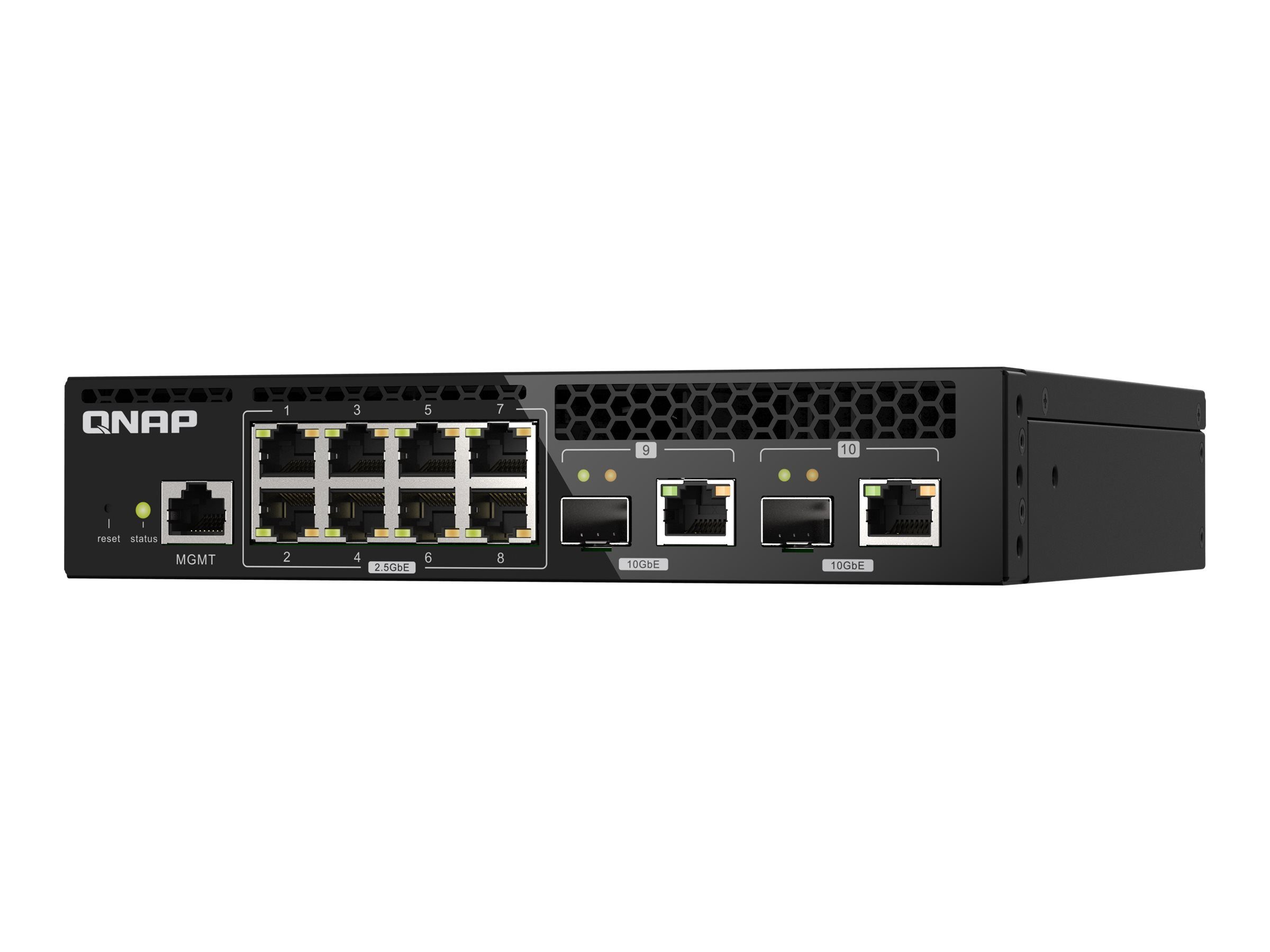 QNAP QNAP QSW-M2108R-2C, 8 port 2.5Gbps, 2 port 10Gbps SFP+/ NBASE-T Combo, Netzwerk-Switch