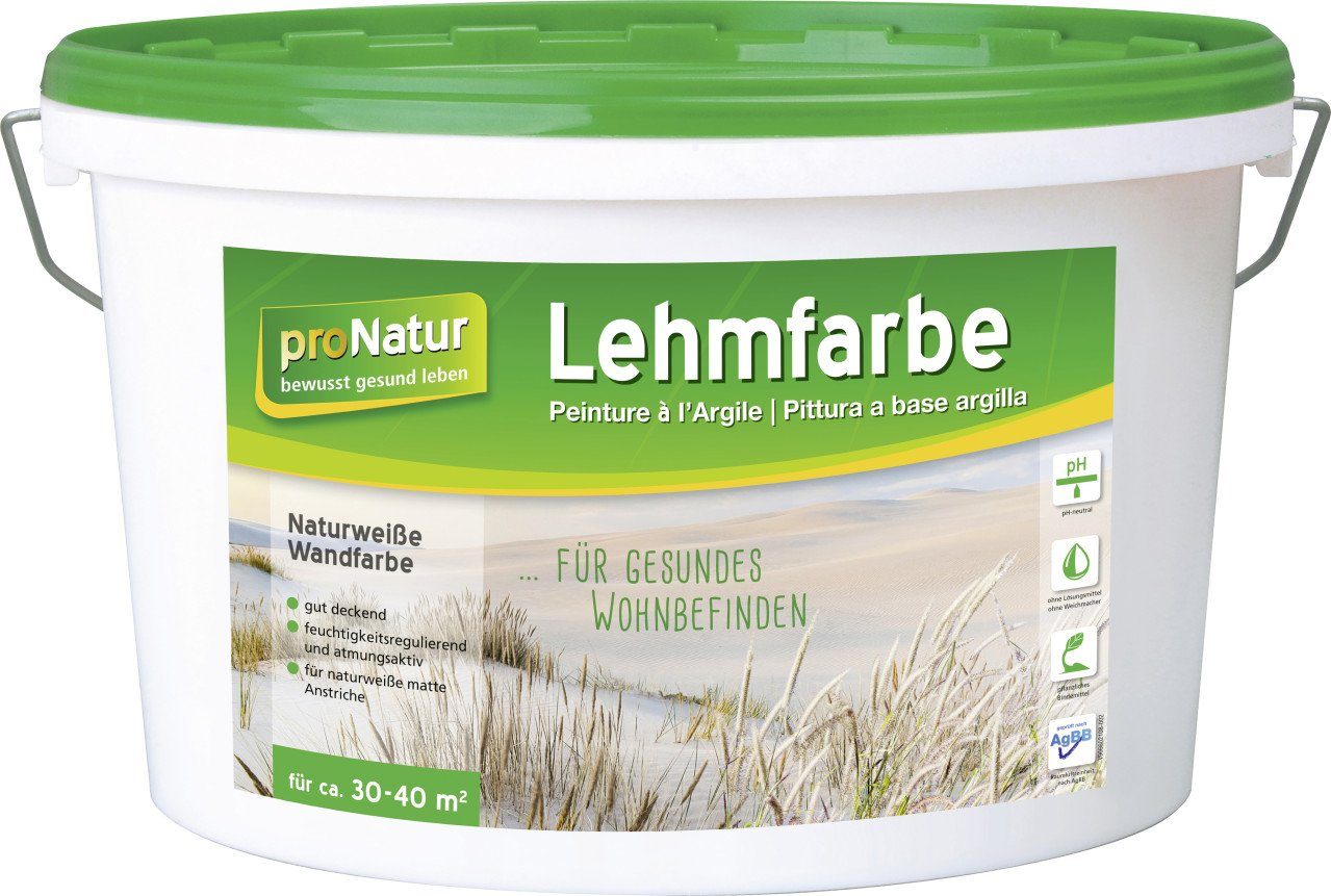 Wandfarbe Pronatur Lehmfarbe Naturweiß 5 L weiß
