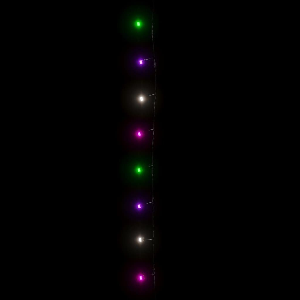 vidaXL Christbaumschmuck LED-Lichterkette m und Mehrfarbig Mehrfarbig 15 mit LEDs PVC 150 (1-tlg) Pastell Dunkelgrün Pastell