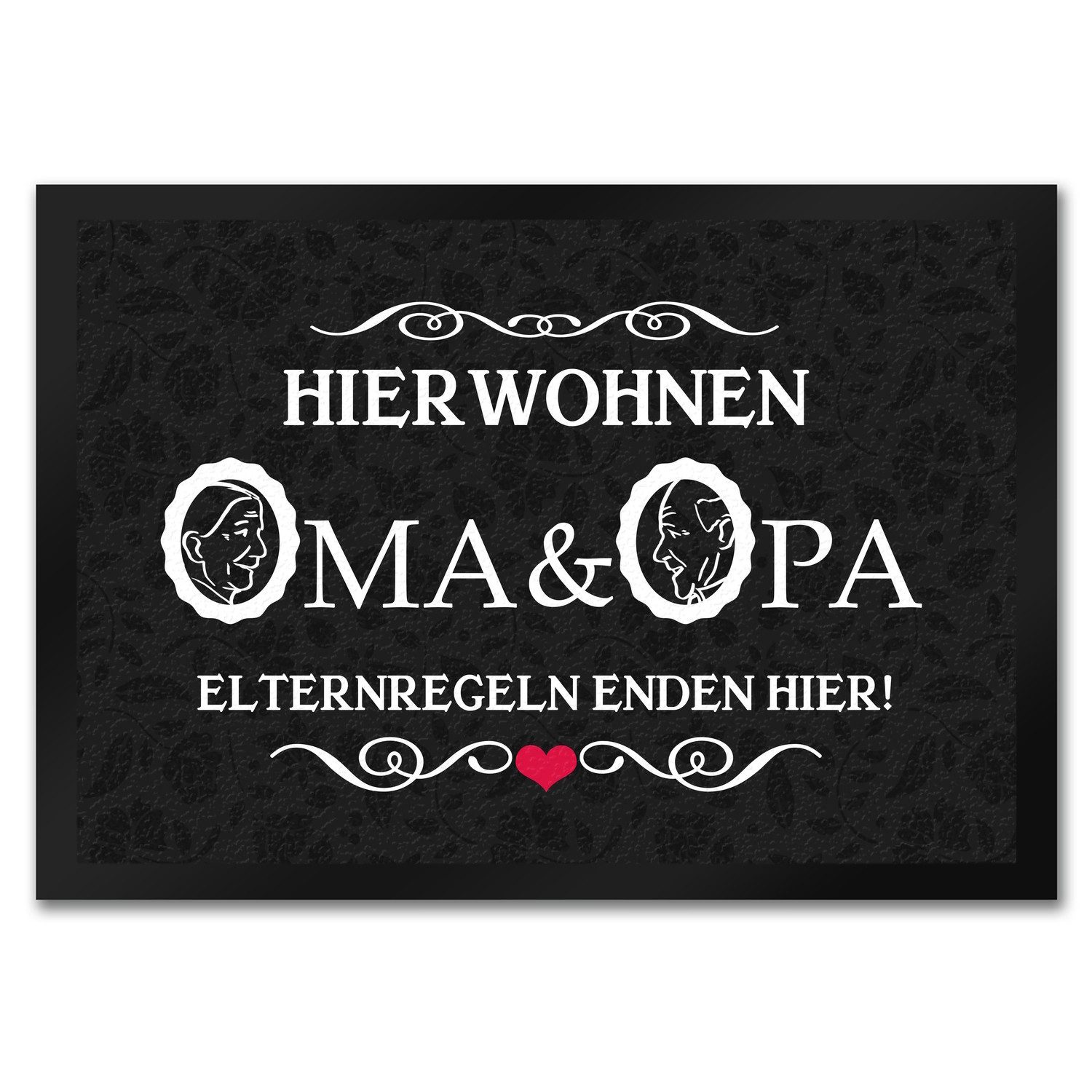 Fußmatte Hier wohnen Oma & Opa Fußmatte in 35x50 cm im Vintage-Look