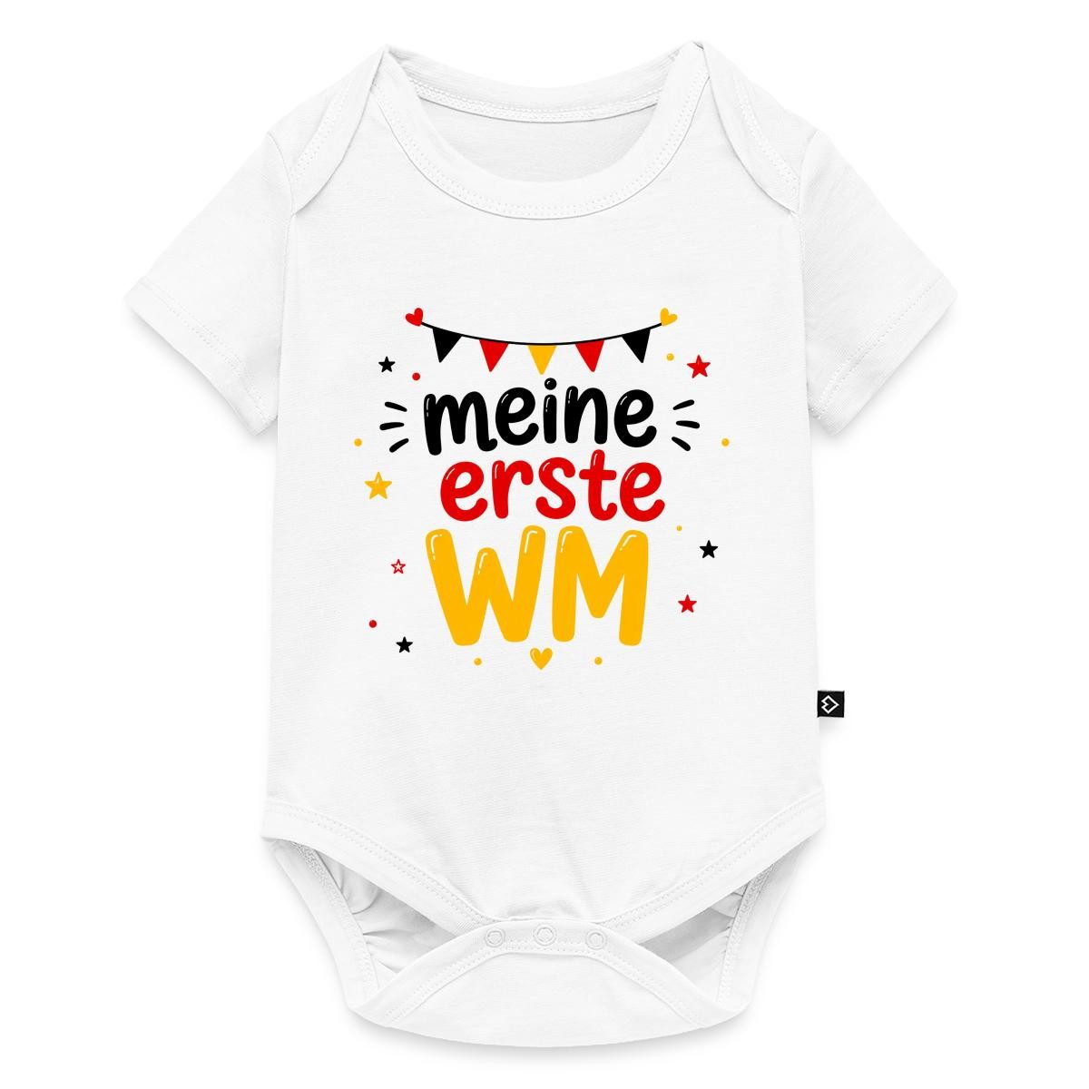 Spreadshirt Kurzarmbody Meine Erste WM Deutschland Fan Kurzarm Tages Baby Body (1-tlg)