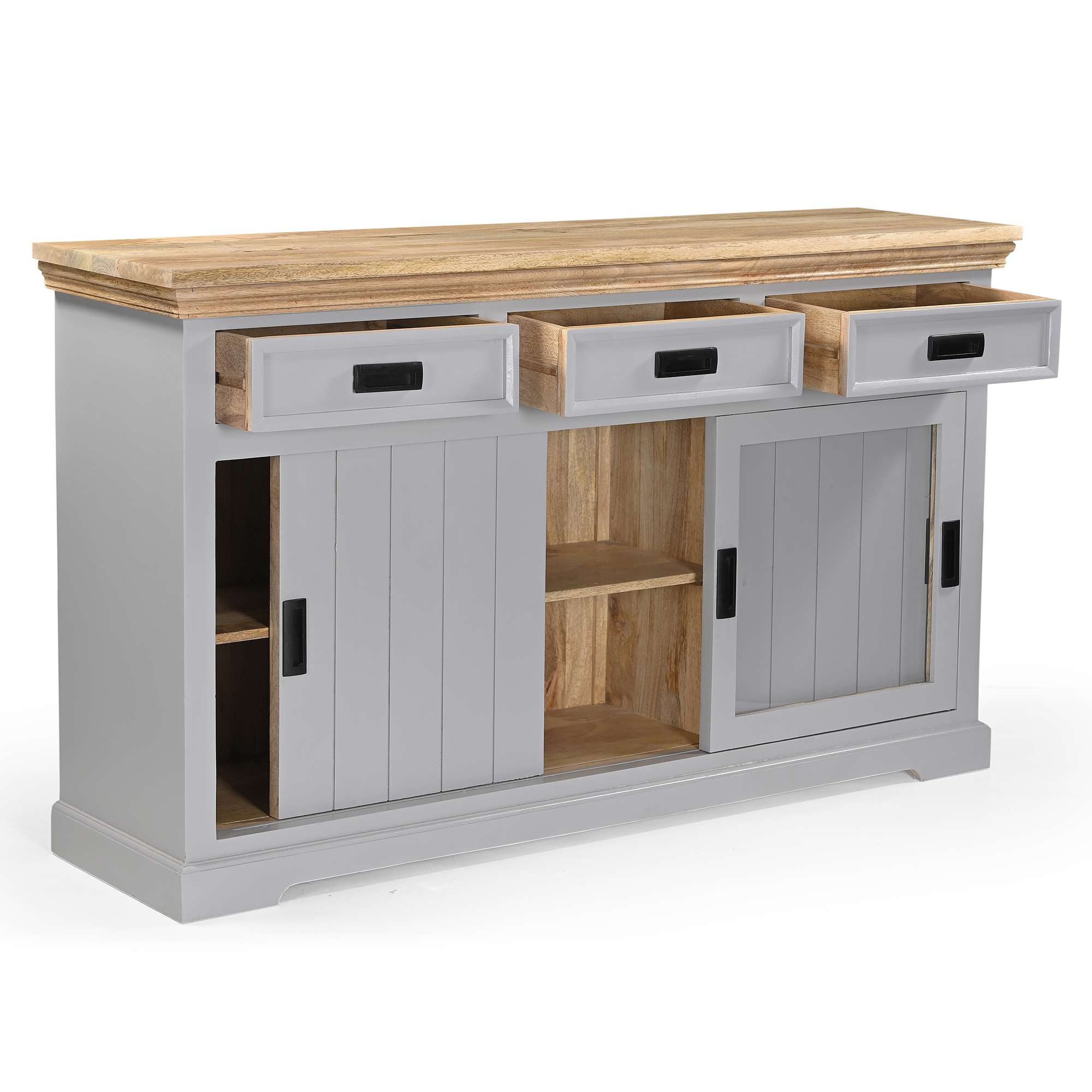 Home affaire Sideboard Alpinist Kommode Breite/Tiefe/Höhe 160/40/90 cm, mit 3 Schiebetüren, handgefertigt, Unikat-Möbel, Breite 160 cm