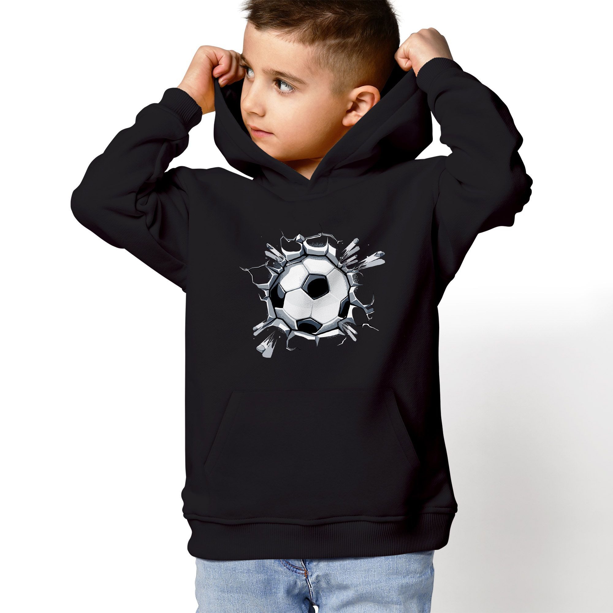 MoonWorks Hoodie Kinder Hoodie Jungen Fußball Sport Kapuzenpulli Geschenke Junge