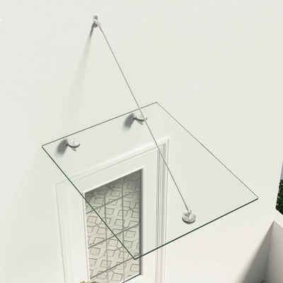 vidaXL Markise Vordach aus VSG-Glas 90x75 cm Edelstahl