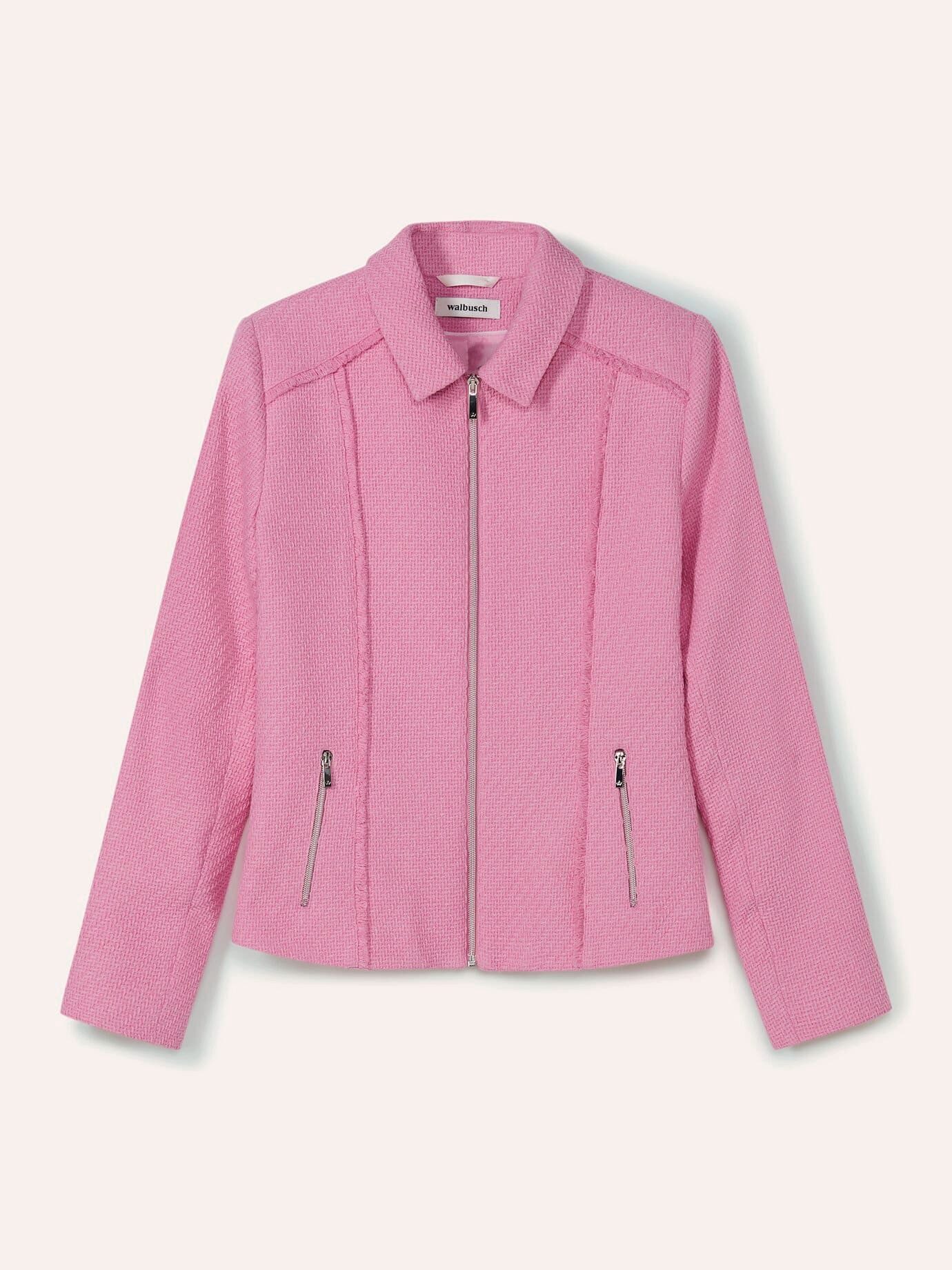 Walbusch Blusenblazer Damen Boucleblazer mit Fransenkante Rundhals, modisch – Bild 2 von 4