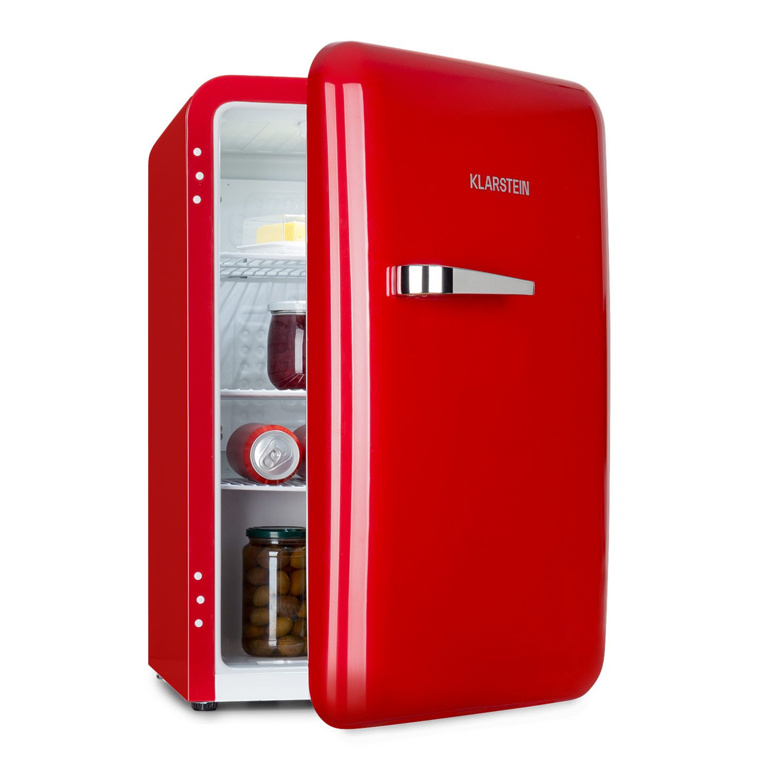 Klarstein Table Top Kühlschrank HEA13-Audrey-68L-D-r 10046056, 680000 cm hoch, 440000 cm breit, Bier Hausbar Getränkekühlschrank Hotel Mini Fridge