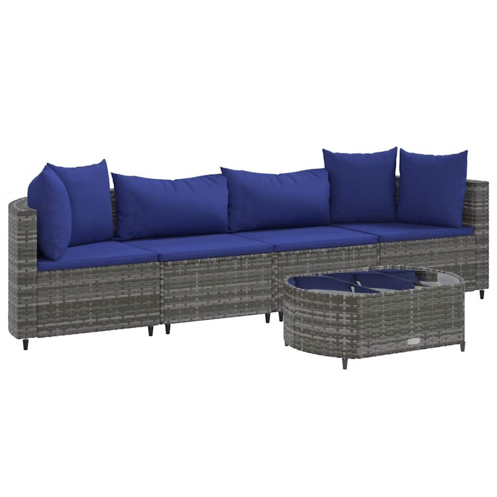vidaXL Gartenlounge-Set 5-tlg. Garten-Sofagarnitur mit Kissen günstig online kaufen