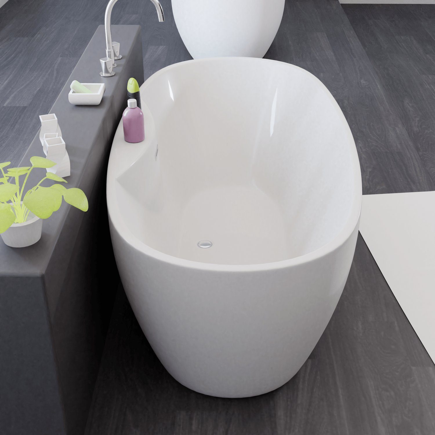 AQUAUNO Freistehende Eckbadewanne Rechts 170x80 Cm  Produktbild-Vorschau 9