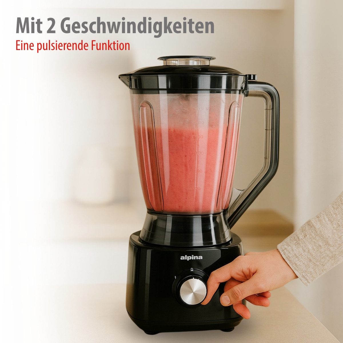 Alpina Standmixer alpina Küchenmaschine FP413GS - Mixer Smoothie Maker 1.8L, 750 W – Bild 5 von 5