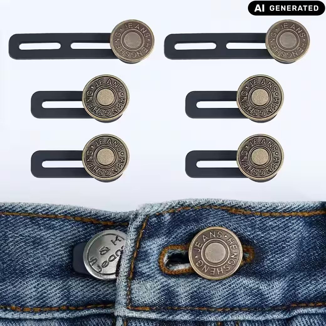 Ware aus aller Welt Bunddehner 6er Set Hosenbunderweiterung Jeansknopf für Jeans Hosen Umstandshose (6-tlg), Ohne Nähen, flexibel verwendbar, wiederverwendbar
