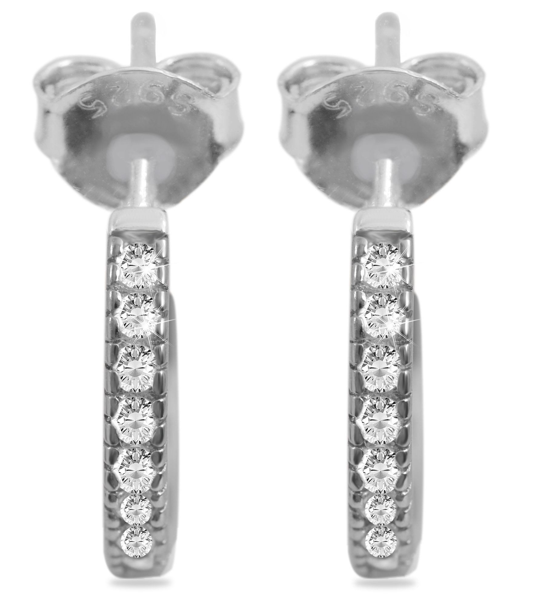 Paar Ohrhänger Ohrringe – Ohrstecker aus 925 Silber mit Zirkonia