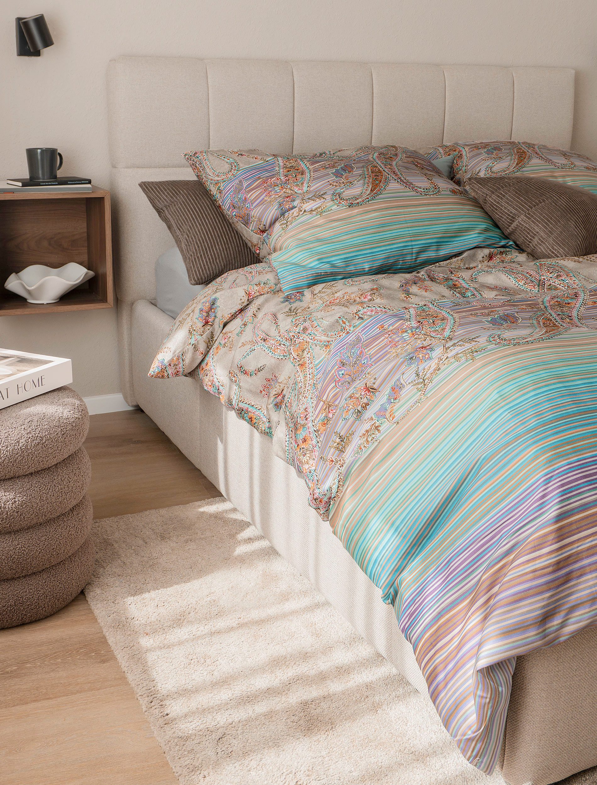 Irisette Bettwäsche Wave 8794, Mako-Satin, 2 teilig, Mako-Satin, anschmiegsam und atmungsaktiv, Ganzjahresqualität