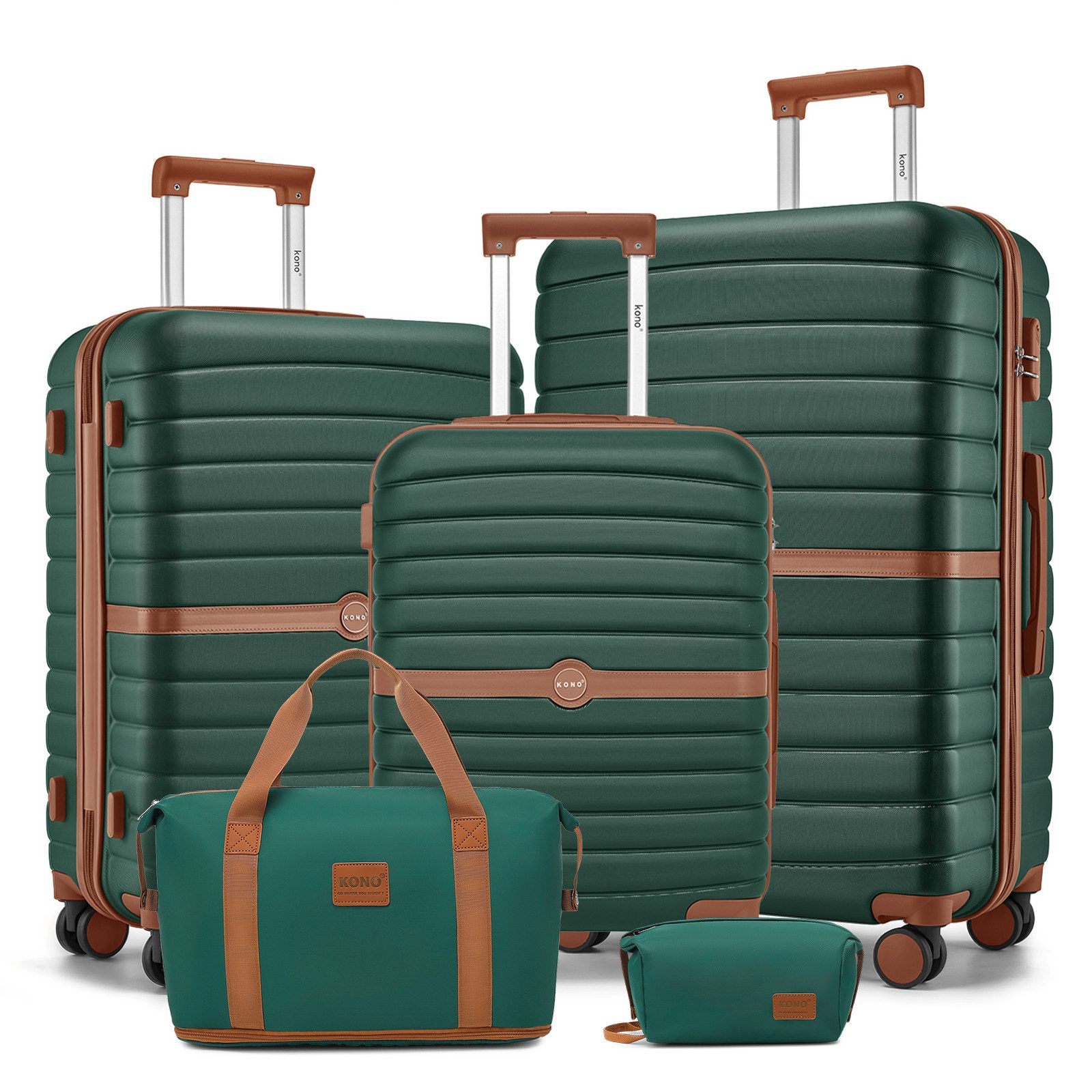 KONO Handgepäckkoffer Koffer Trolley ABS+PC Hartschalenkoffer