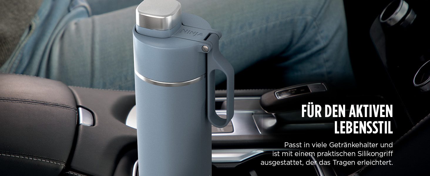 NINJA Isolierflasche Ninja Thirsti Reiseflasche – 530 ml DW1801EUU / 700 ml DW2401EUU, Getränke bleiben 24 Stunden kalt, 12 Stunden heiß, Eis hält 2 Tage – Bild 4 von 5