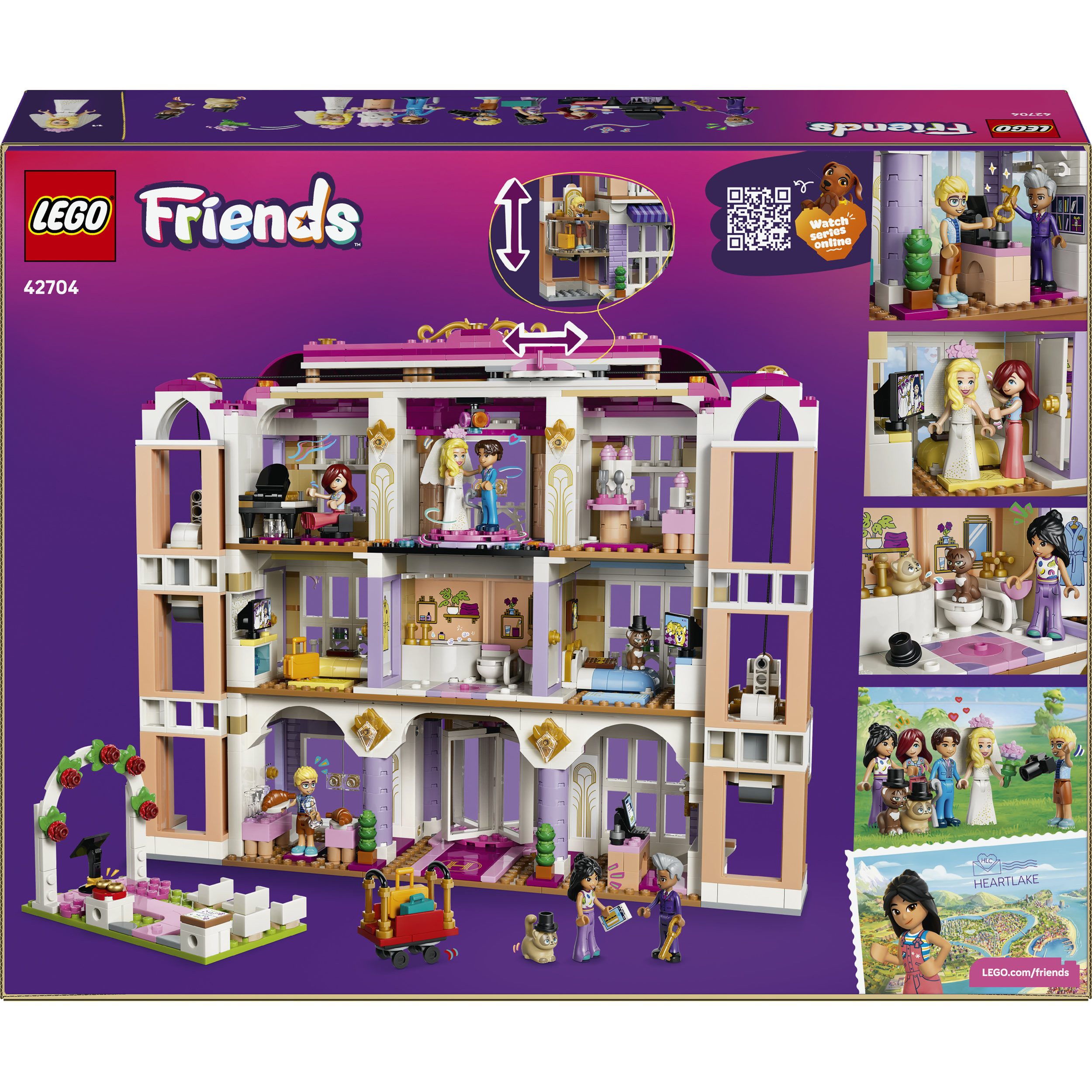 LEGO® Das Grandhotel von Heartlake City (42704), LEGO Friends Konstruktionsspielsteine, (1406 St), Made in Europe