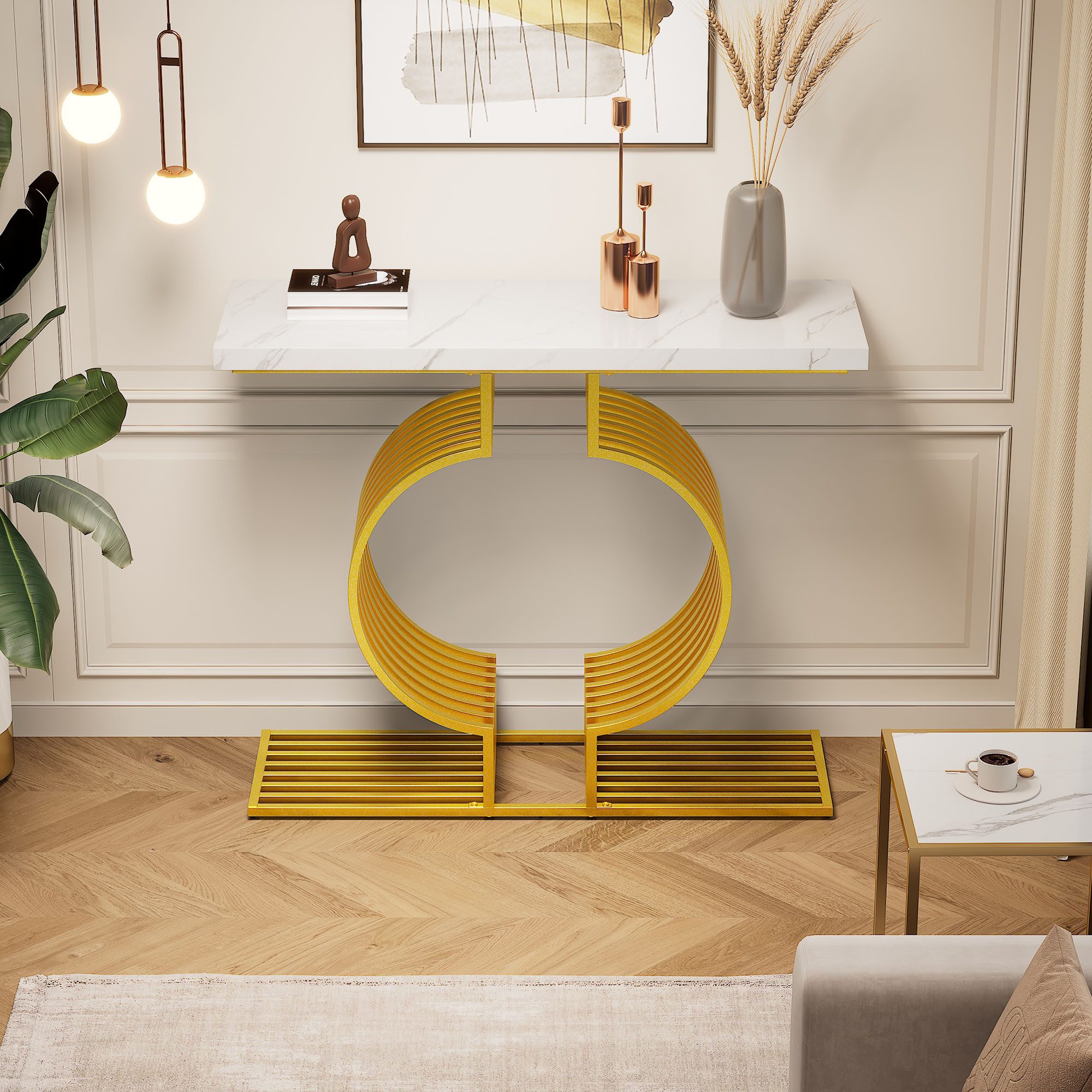 PXloue Konsolentisch Moderne Konsole mit goldener günstig online kaufen